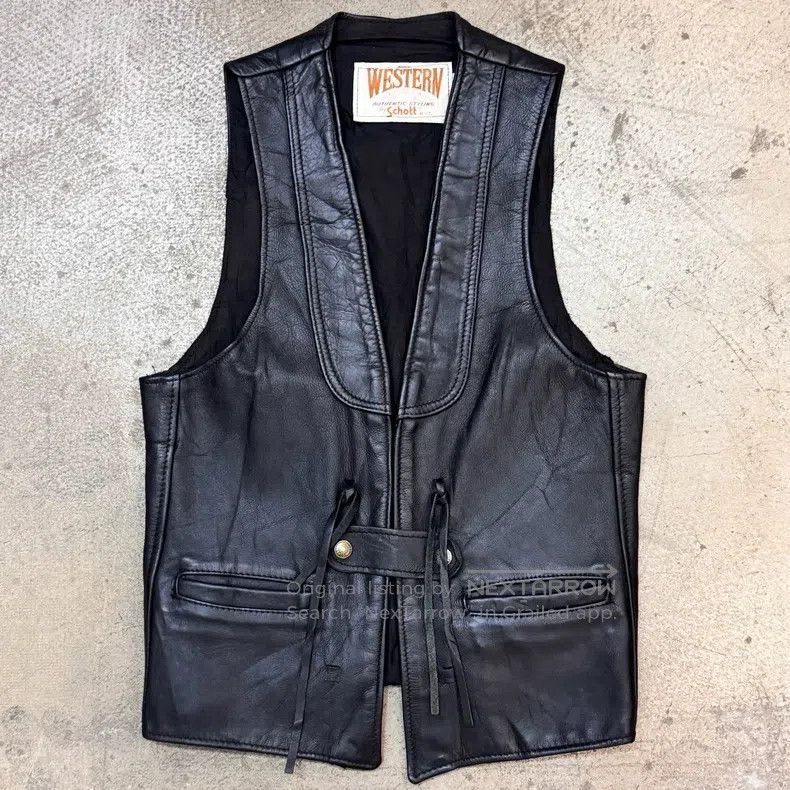 Western locomotive cowhide vest