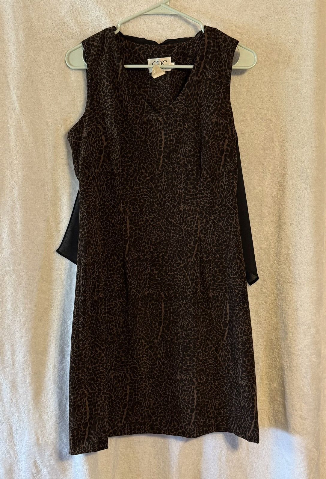 Other Vintage CDC size 8 Black Brown leopard Midi Sheath Dress Size M / US 6-8 / IT 42-44 - 5 Thumbnail