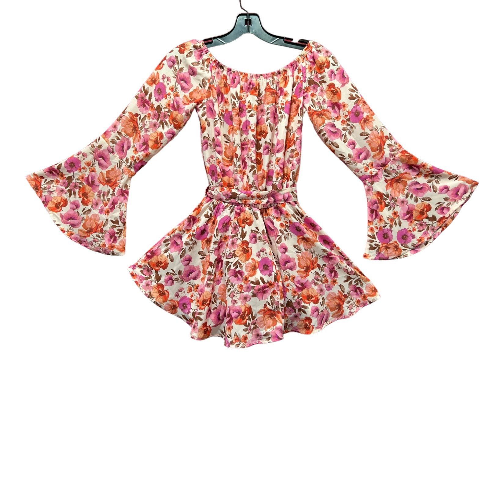 rue21 Rue 21 - Women's Off Shoulder Floral Short Romper - Bell Sle Size ONE SIZE - 3 Thumbnail
