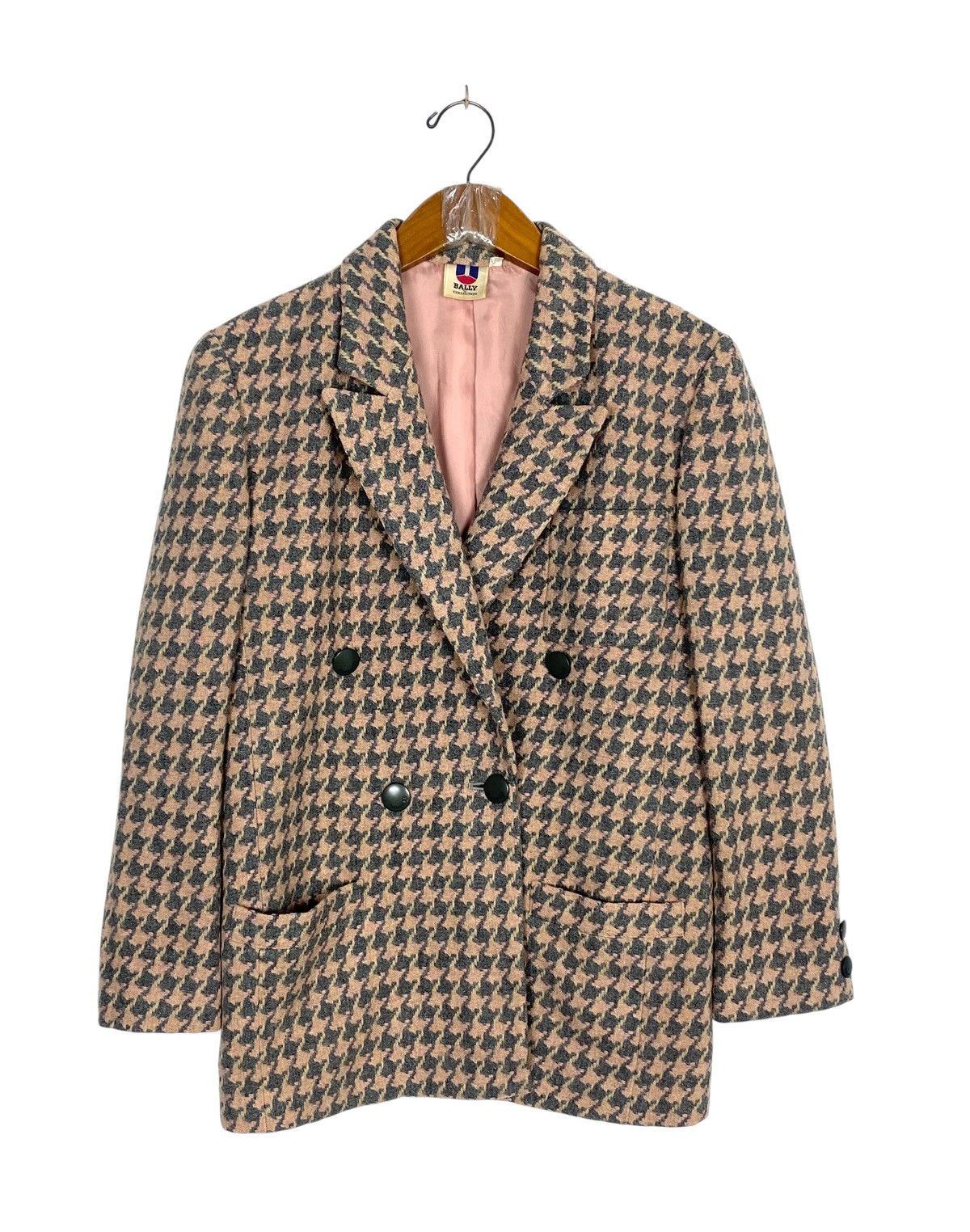 Bally Rare‼️Vintage Bally Collection Houndstooth Wool Coat Size M / US 6-8 / IT 42-44 - 1 Thumbnail