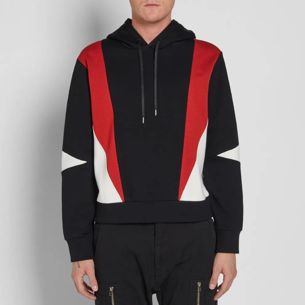 Neil Barrett Neil Barrett Black Panelled Modernist Retro Hoodie Size US S / EU 44-46 / 1 - 6 Thumbnail