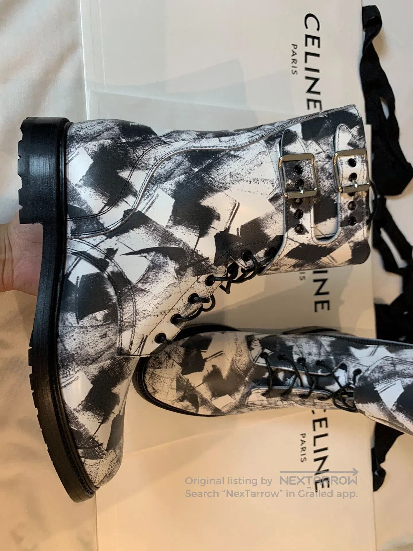 Celine Celine Show Print Combat Boots RA02. Size US 9 / EU 42 - 3 Thumbnail