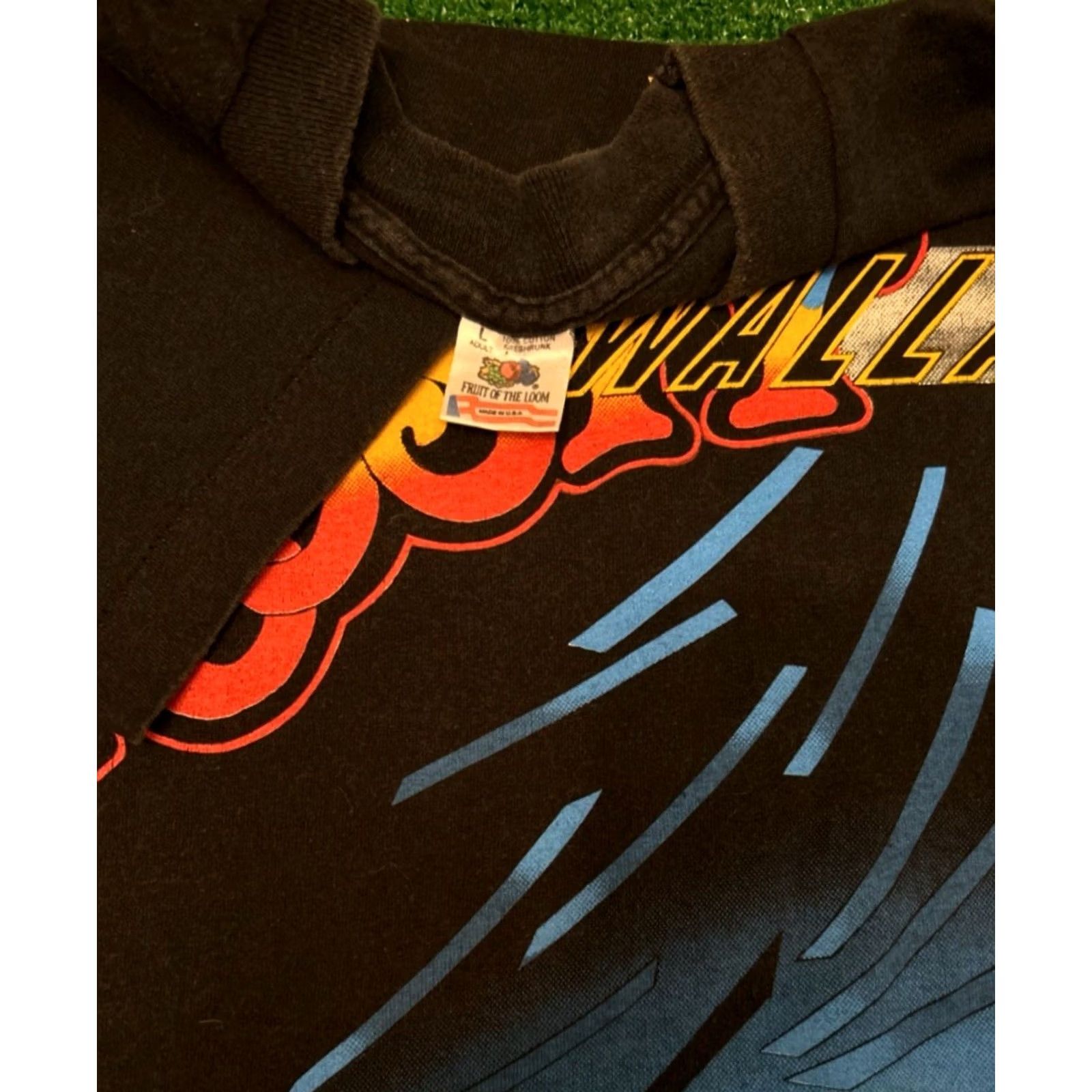 NASCAR VINTAGE NASCAR Rust Wallace All Over Print VTG Shirt Double Sided Mens Large XXL Black 90s Cars Sports Hip Hop 1990s Mens Shirts Size US XL / EU 56 / 4 - 3 Thumbnail