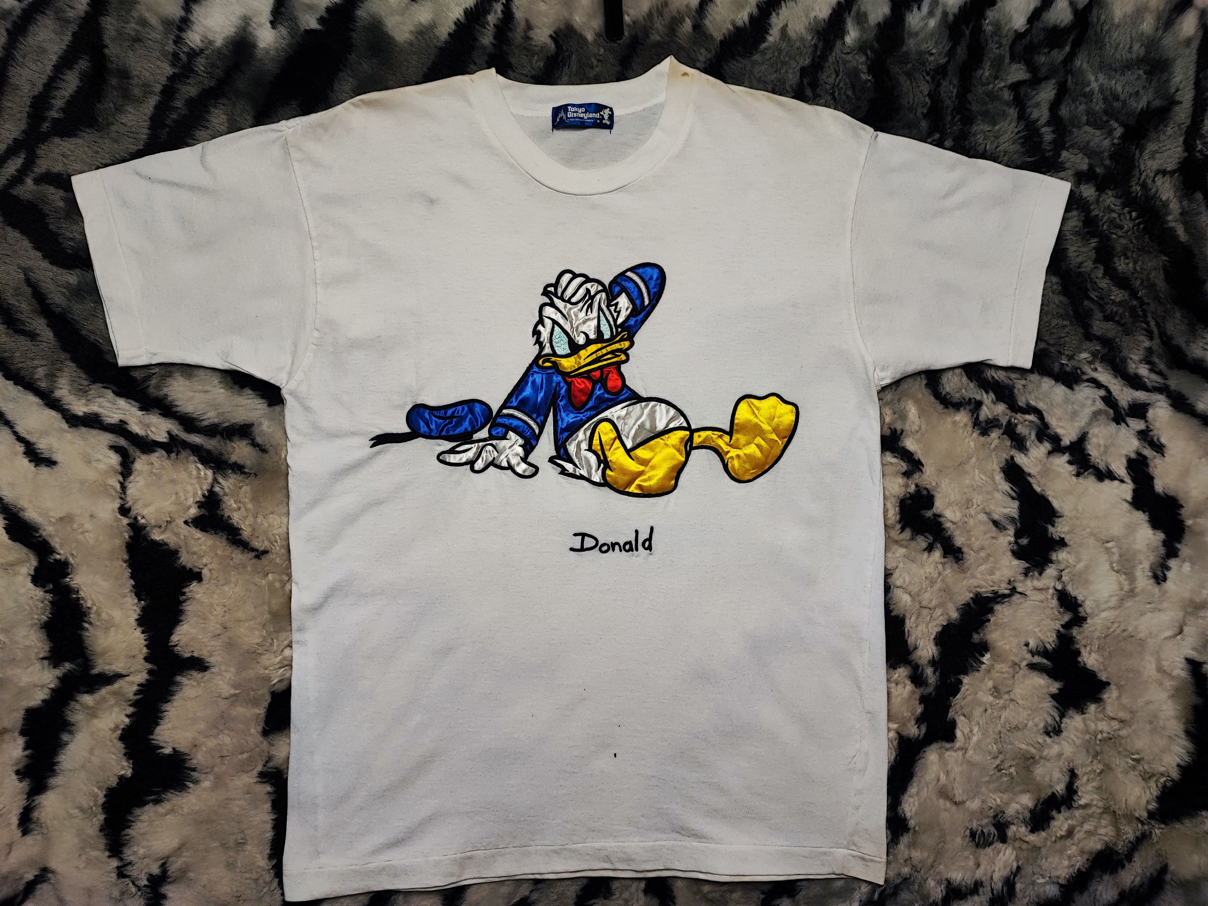 Disney 90s Vintage Tokyo Disneyland Donald Duck Single Stitch Size US L / EU 52-54 / 3 - 2 Thumbnail