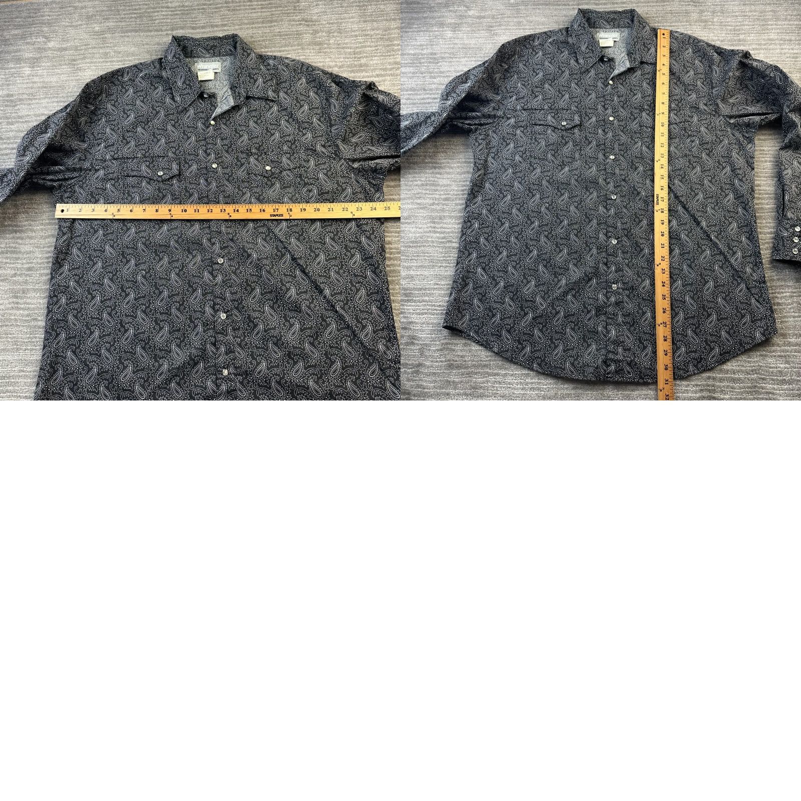 Wrangler VINTAGE Wrangler Shirt Mens XL Black Paisley All over Print Pearl Snap Western Size US XL / EU 56 / 4 - 8 Thumbnail
