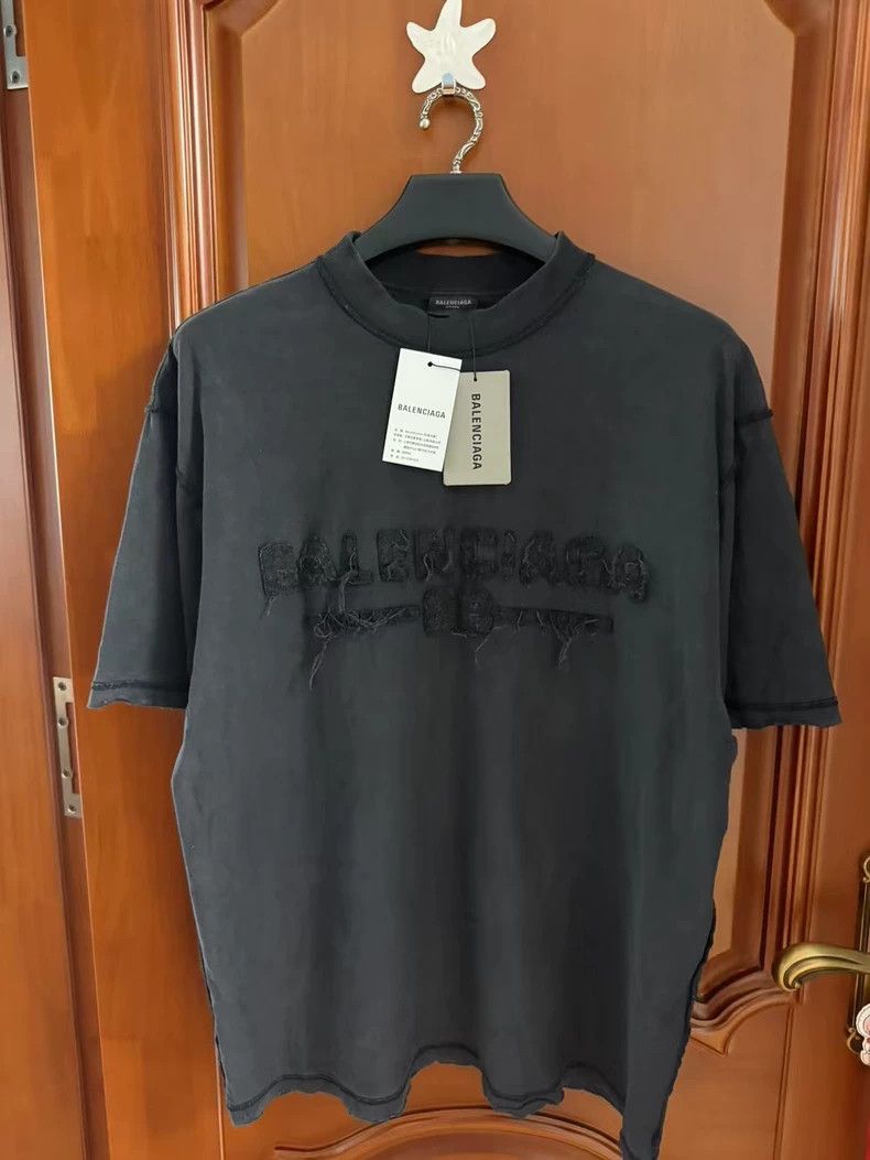 Balenciaga Raised Rotten Letter Logo Short Sleeve