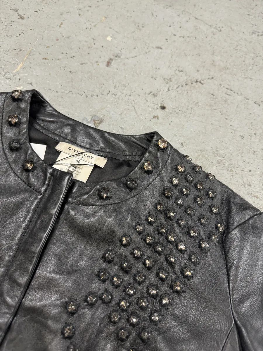 Designer × Givenchy × Vintage AW2010 Givenchy Black Crystal Embellished Leather Jacket by Riccardo Tisci Size S / US 4 / IT 40 - 10 Thumbnail
