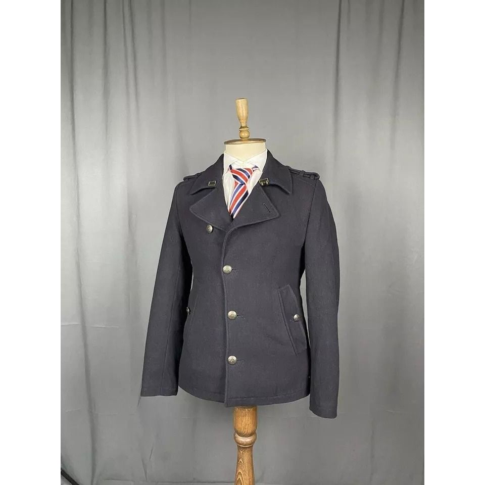 Ted Baker Ted Baker Men's Black Wool Insulated Pea Coat Size 2 Size US M / EU 48-50 / 2 - 6 Thumbnail
