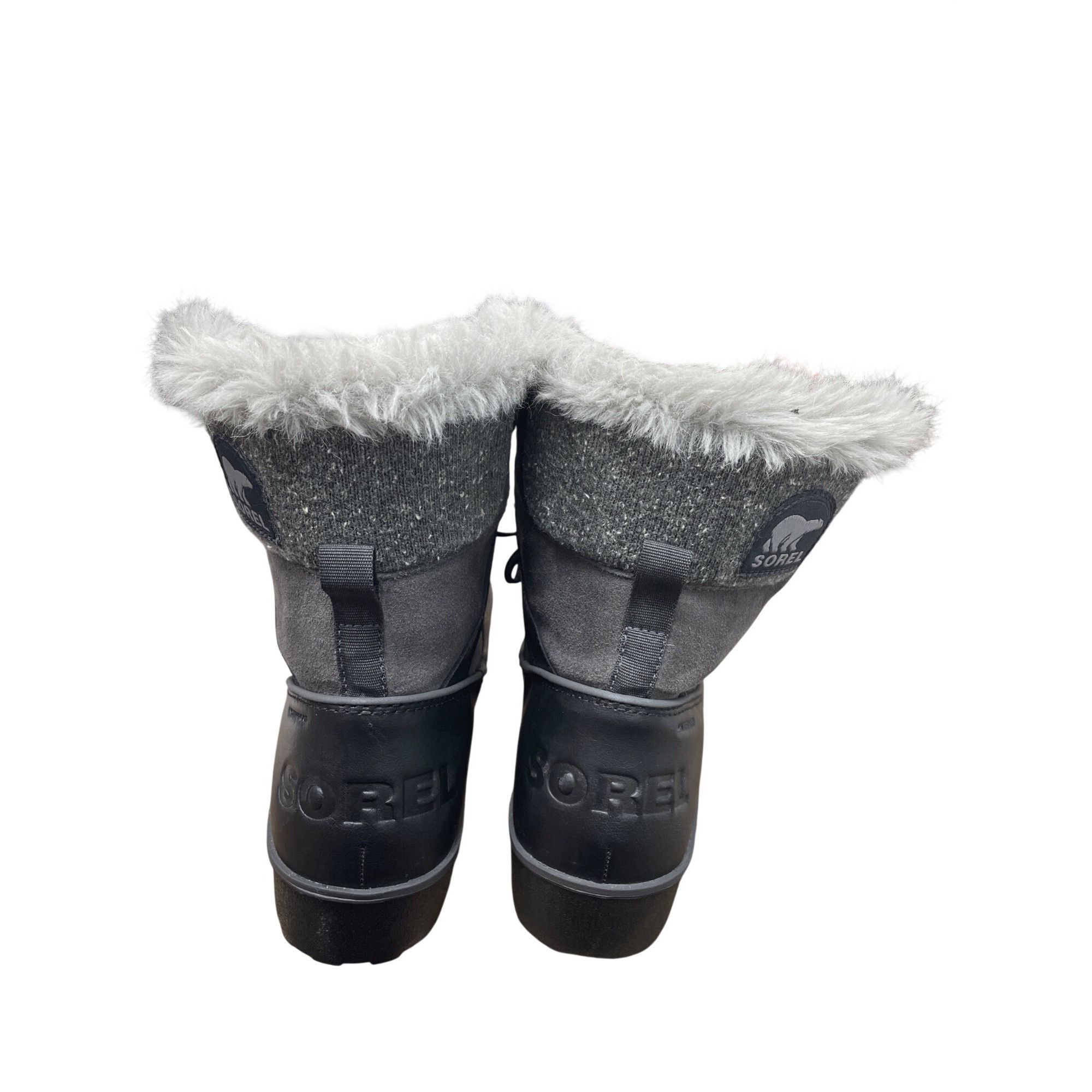 SOREL Sorel Womens Gray Black Suede Fur Lined Ankle Winter Boots S Size US 8.5 / IT 38.5 - 9 Thumbnail