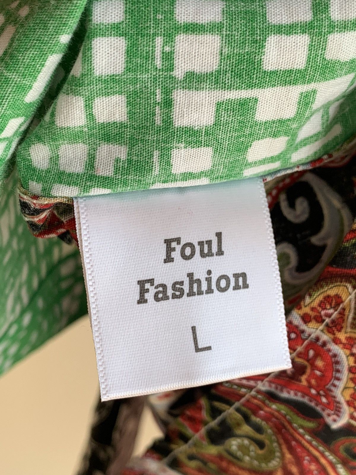 Japanese Brand Foul Fashion Ugly Patchwork Crazy Print Button Up L/S Shirt Size US L / EU 52-54 / 3 - 13 Thumbnail