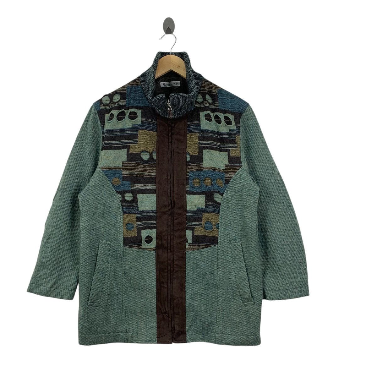 Vintage Vintage ROTARY GROUP Patchwork Boro Herringbone Jacket Heavy Size M / US 6-8 / IT 42-44 - 3 Thumbnail