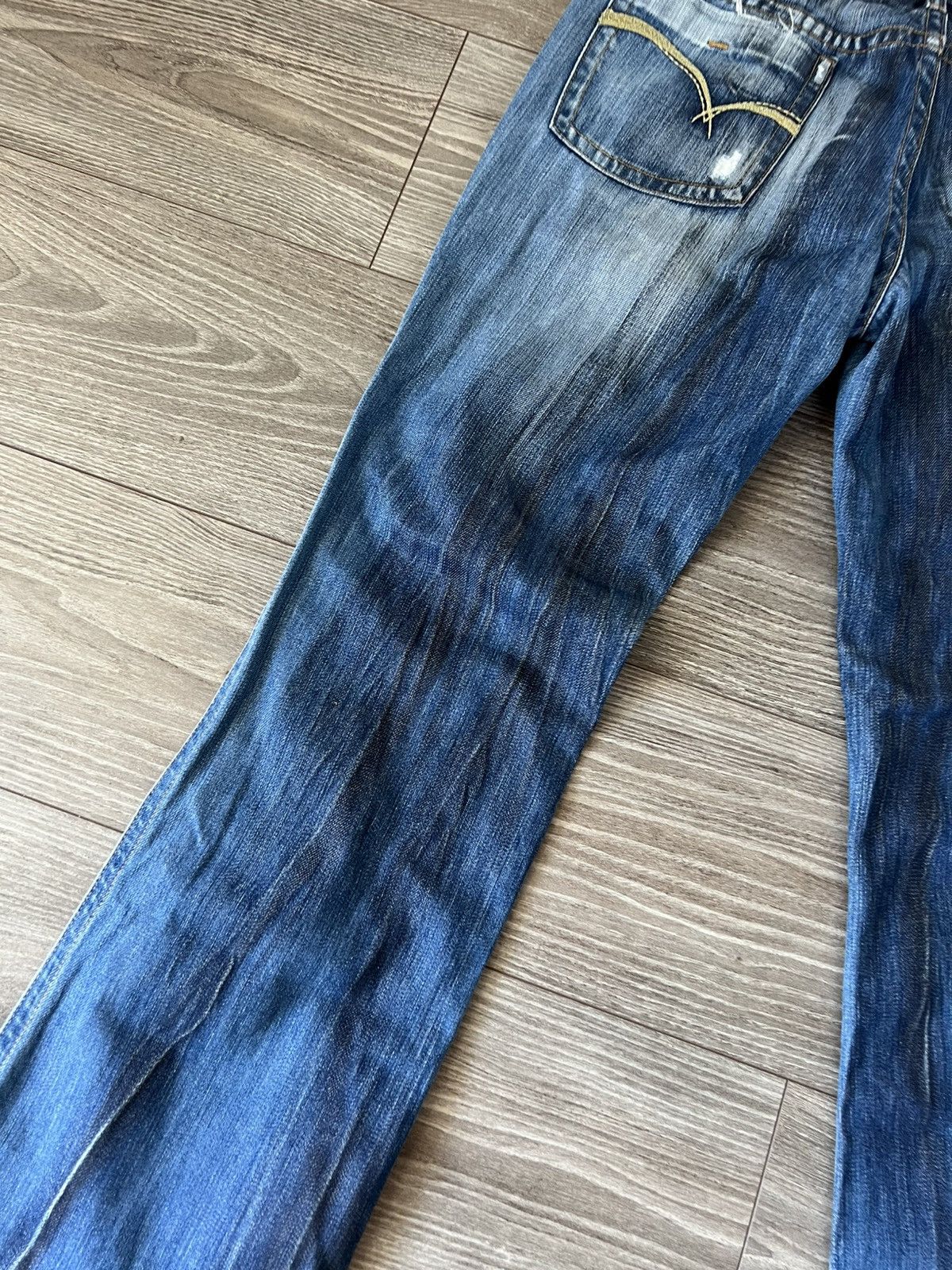 Designer ‼️Take Two 1st Grade HandMade Crafted Print Flared Jeans‼️ Size US 33 - 15 Thumbnail