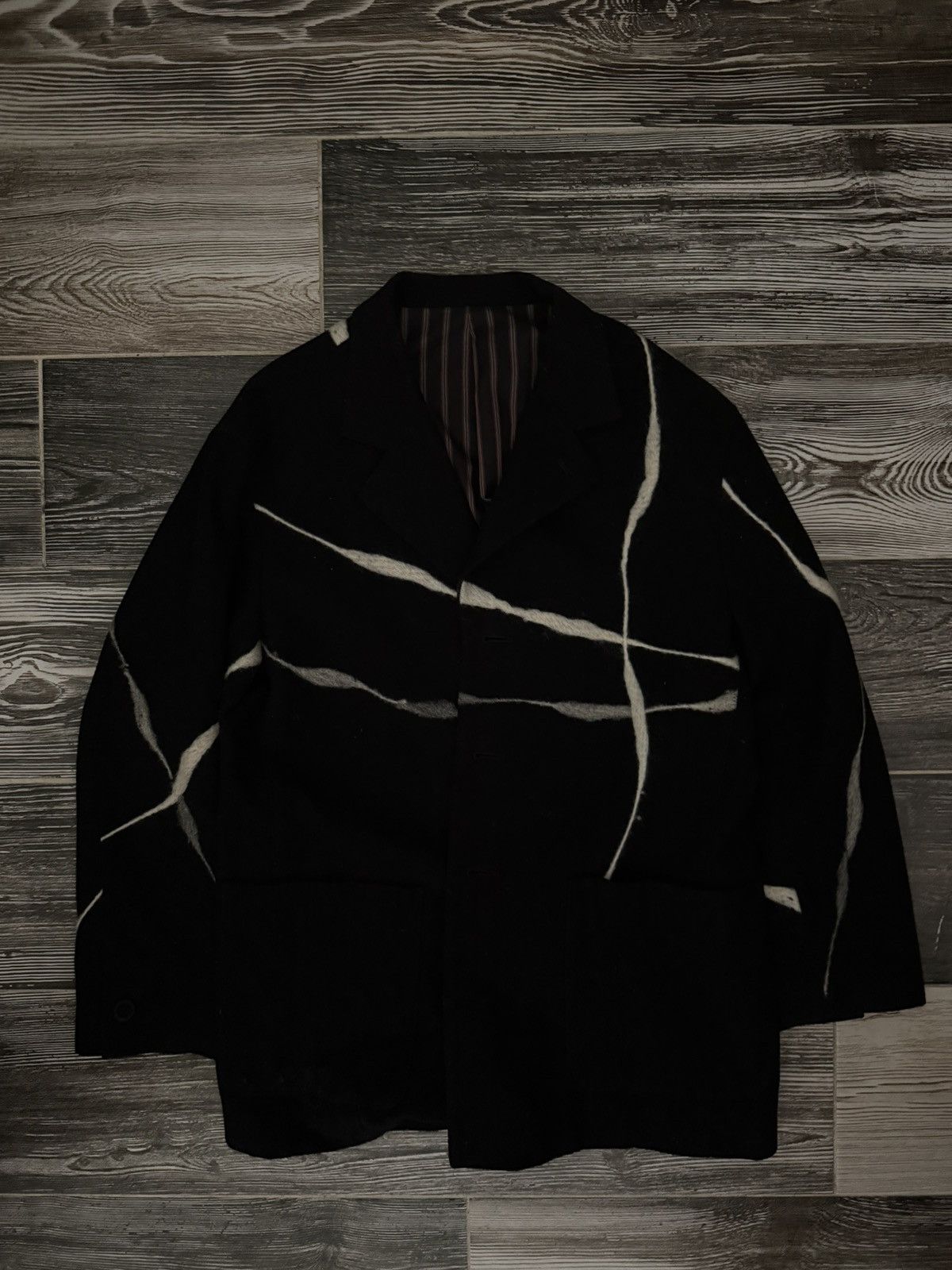 Yoshiyuki Konishi Wool Appliqué Blazer Size 48R - 4 Thumbnail