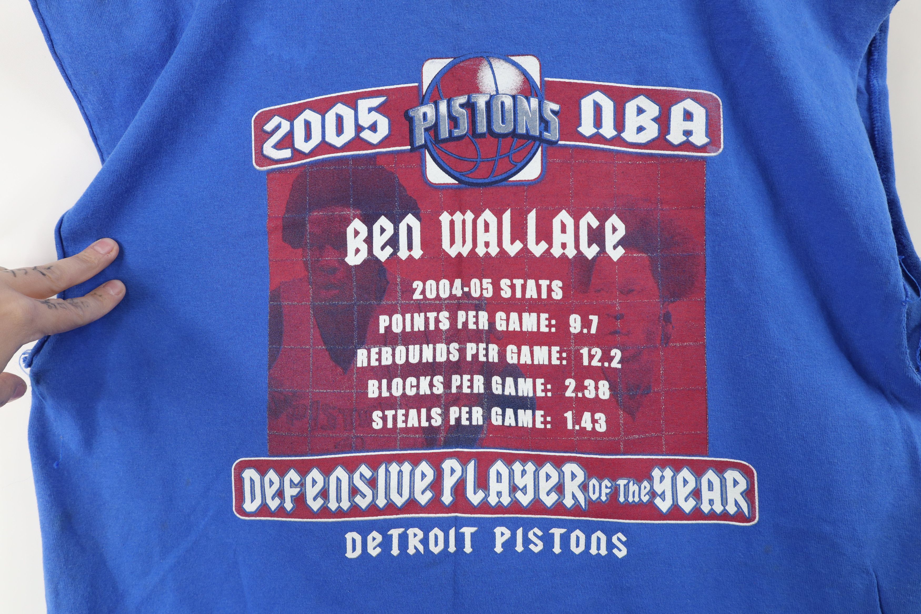 Vintage Vintage Y2K Ben Wallace Detroit Pistons Cut Off T-Shirt Size US L / EU 52-54 / 3 - 12 Thumbnail