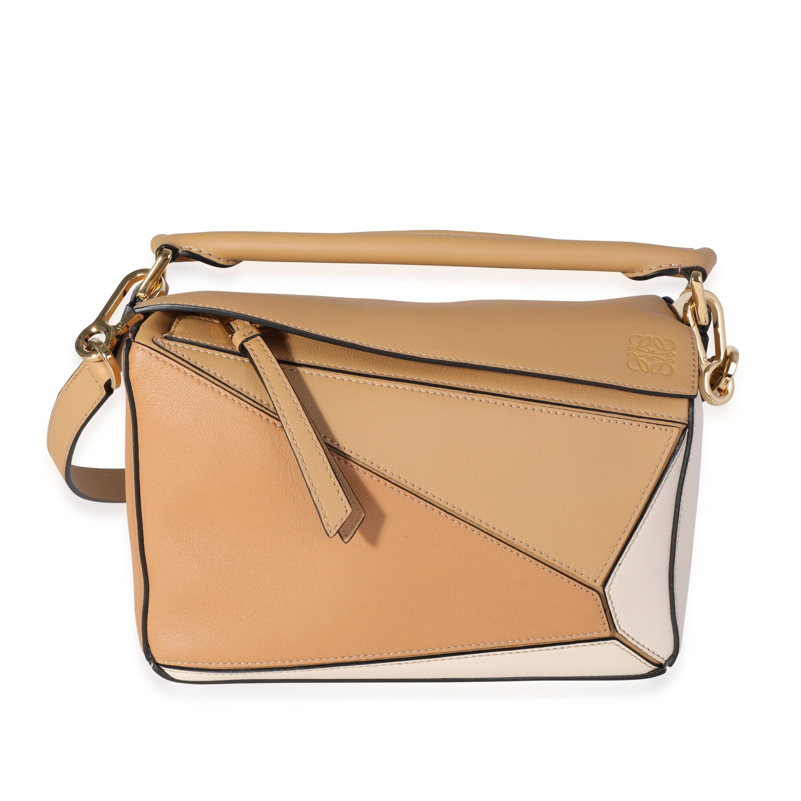 image of Loewe Dune & Warm Desert Calfskin Small Puzzle Bag in Brown, Women's