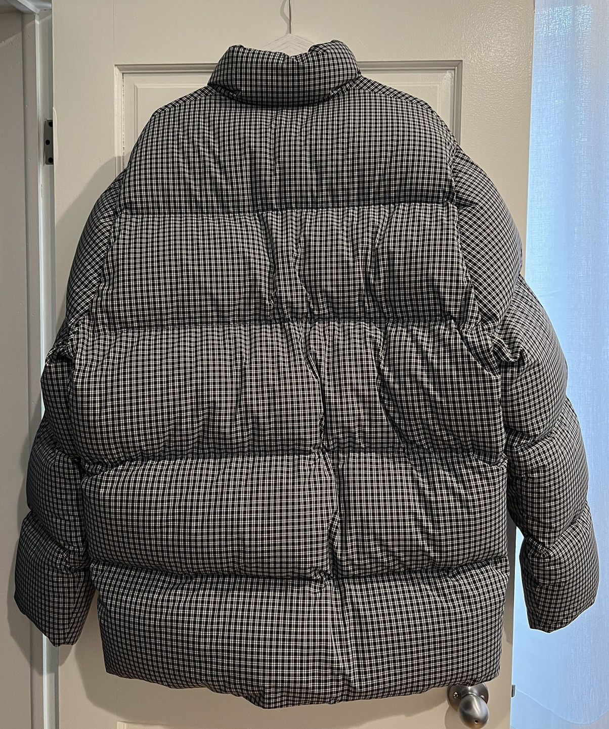 Balenciaga Oversized Checked Sporty B Cozy Puffer Jacket | Grailed