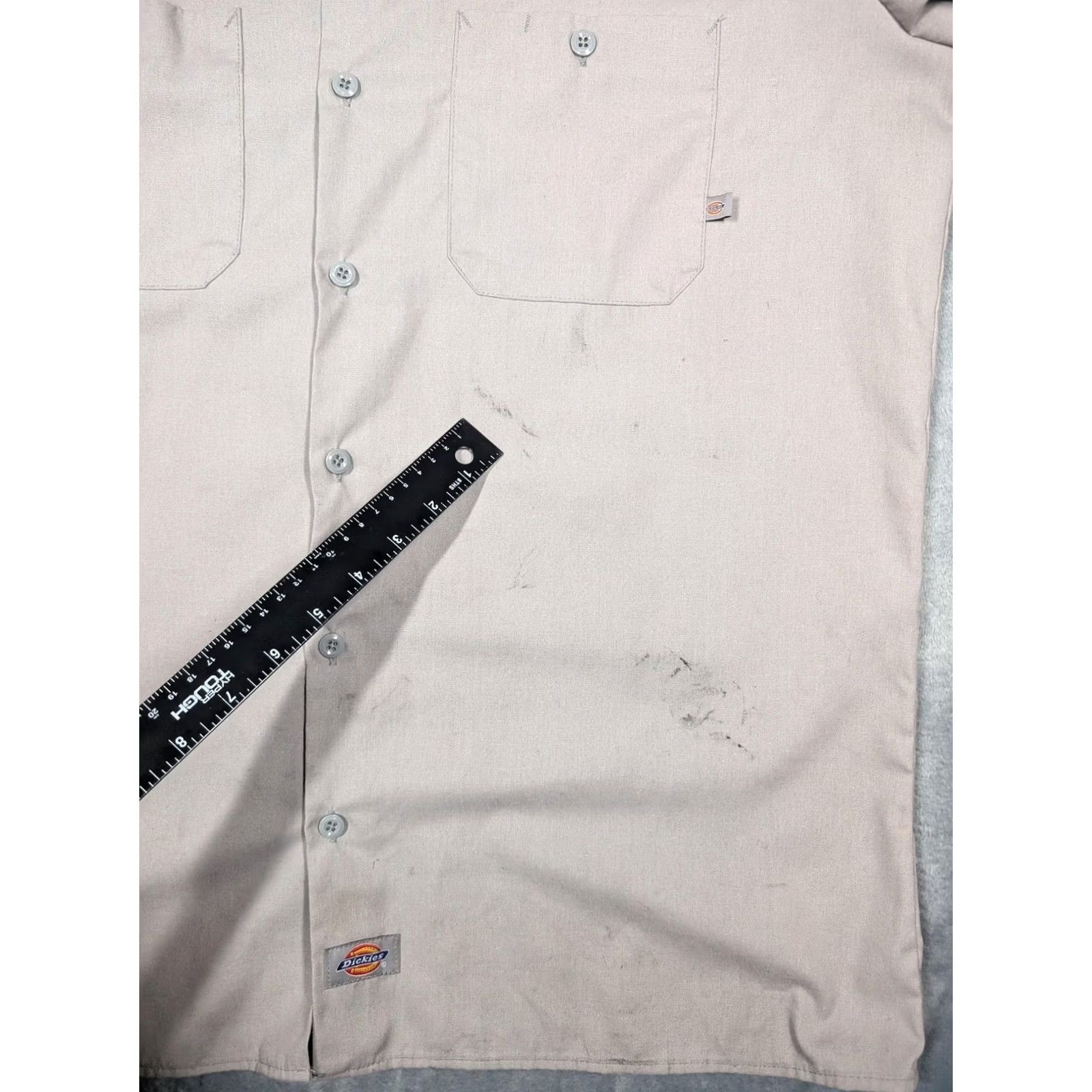 Dickies Dickies Shirt Mens Large Gray Solid Short Sleeve Button Up Milwaukee Workwear Size US L / EU 52-54 / 3 - 5 Thumbnail