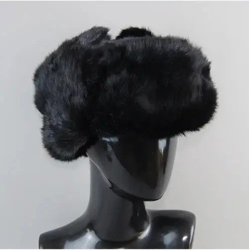 Other Warm Natural Rabbit Fur Bomber Hat Size ONE SIZE - 3 Thumbnail