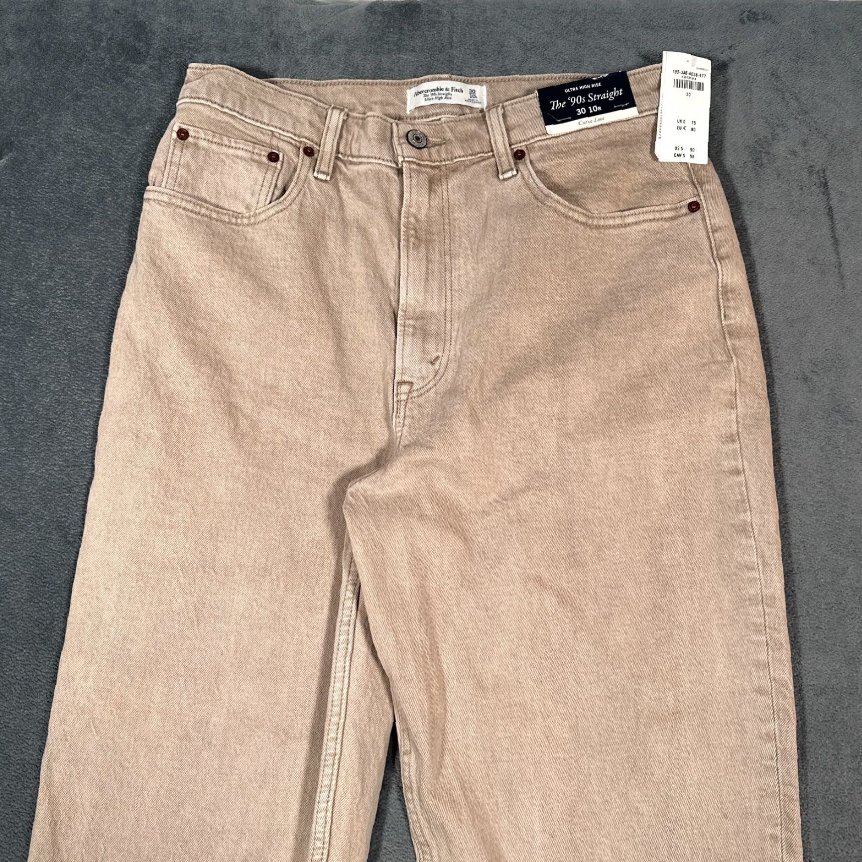 Abercrombie & Fitch VINTAGE Abercrombie & Fitch Women's Jeans 30/10R Khaki High Rise Straight Retro 90s Denim Size 30" / US 8 / IT 44 - 2 Thumbnail