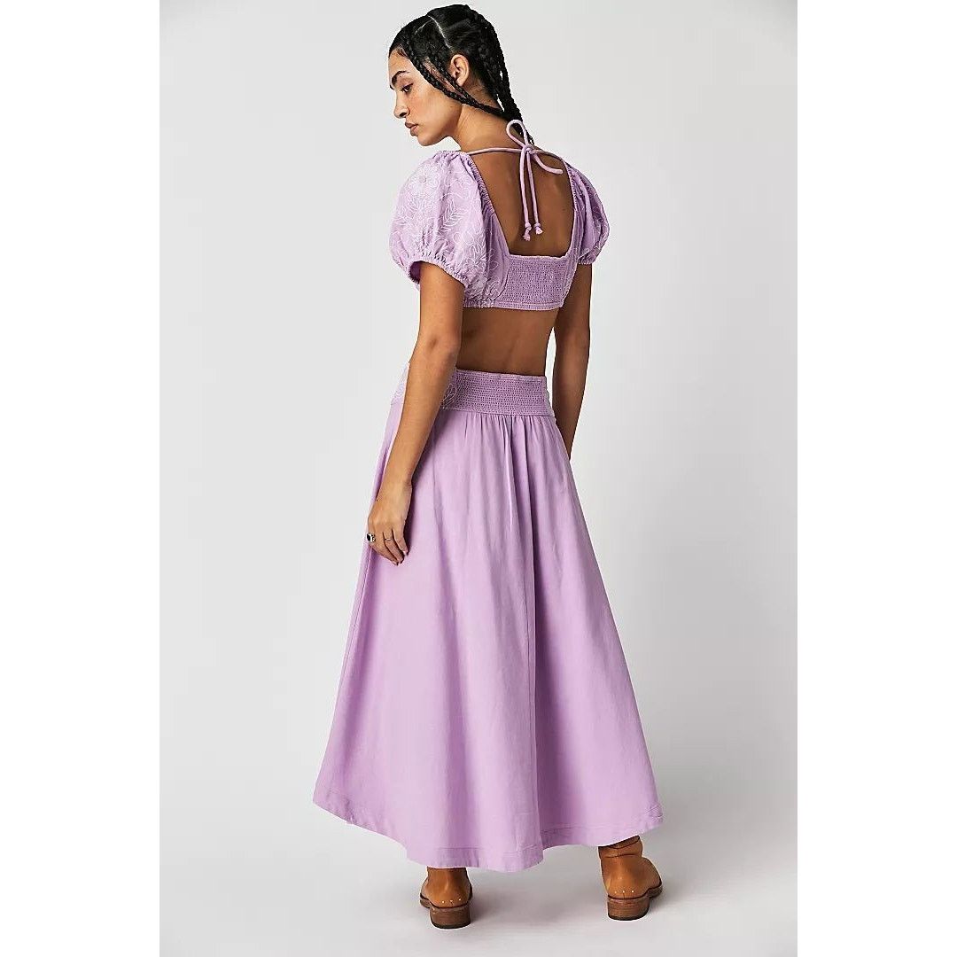Free People New Free People Lotus Set CROPPED TOP & MAXI SKIRT $168 XS Size 26" / US 2 / IT 38 - 3 Thumbnail