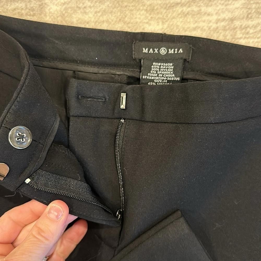 Designer Max Mia Women's Black Dress Pants - Stylish & Comfortable Size 32" / US 10 / IT 46 - 2 Thumbnail