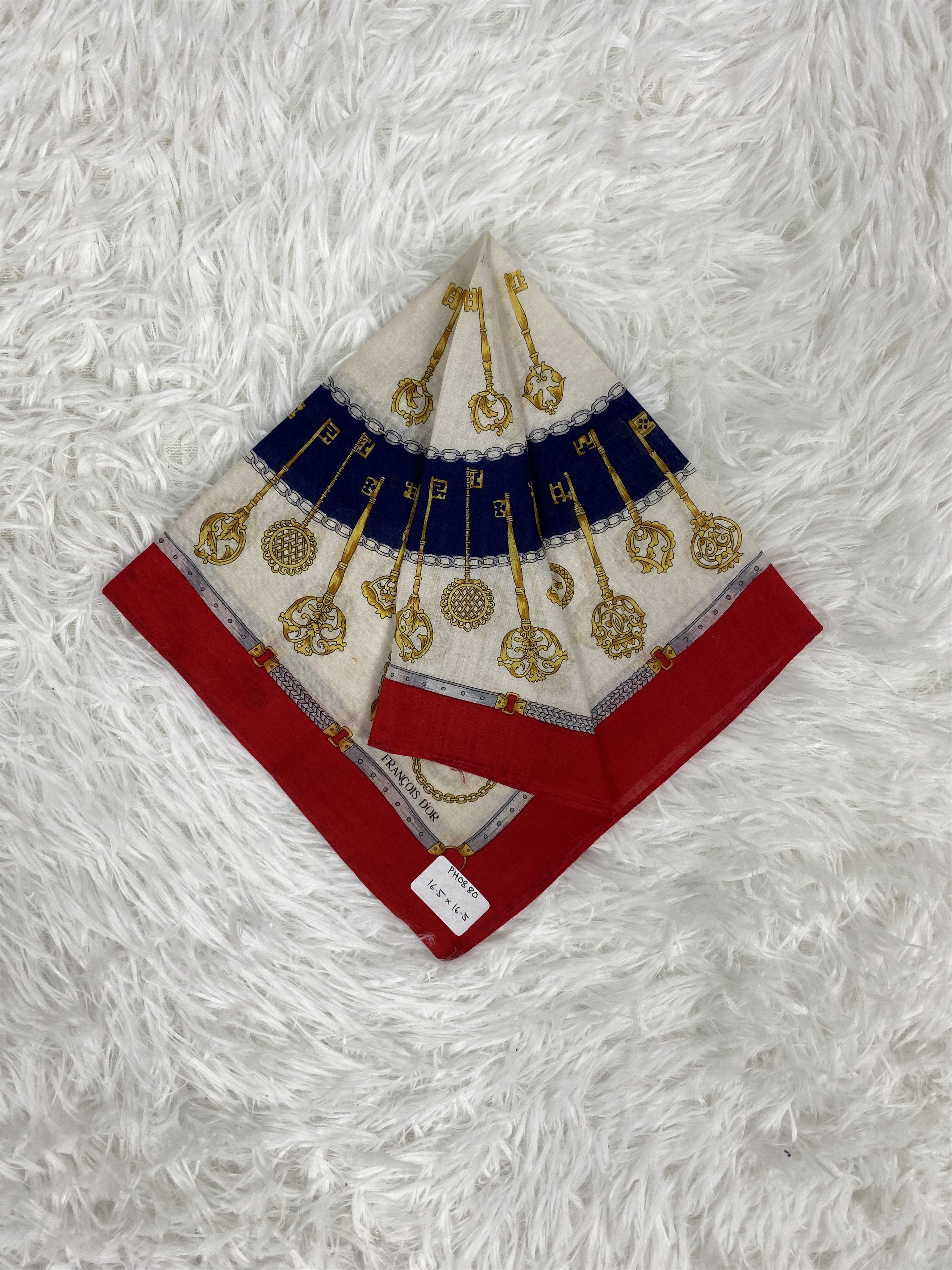 Designer × Vintage Vintage Francois Dior Handkerchief Neckerchief PH0880 Size ONE SIZE - 2 Thumbnail