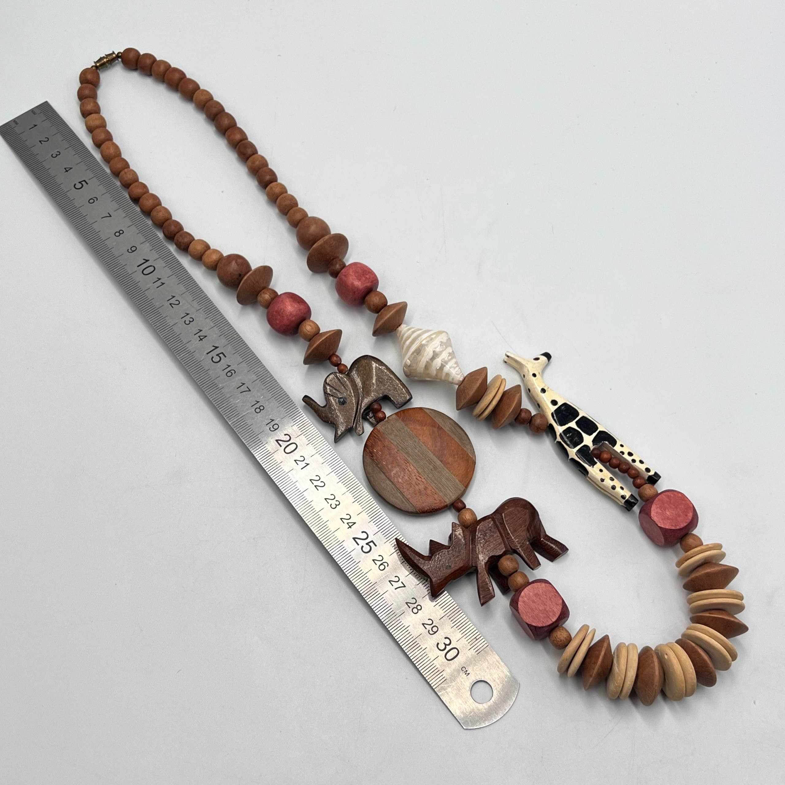 Other Handmade African Wood Beads Necklace Animals Size ONE SIZE - 7 Thumbnail