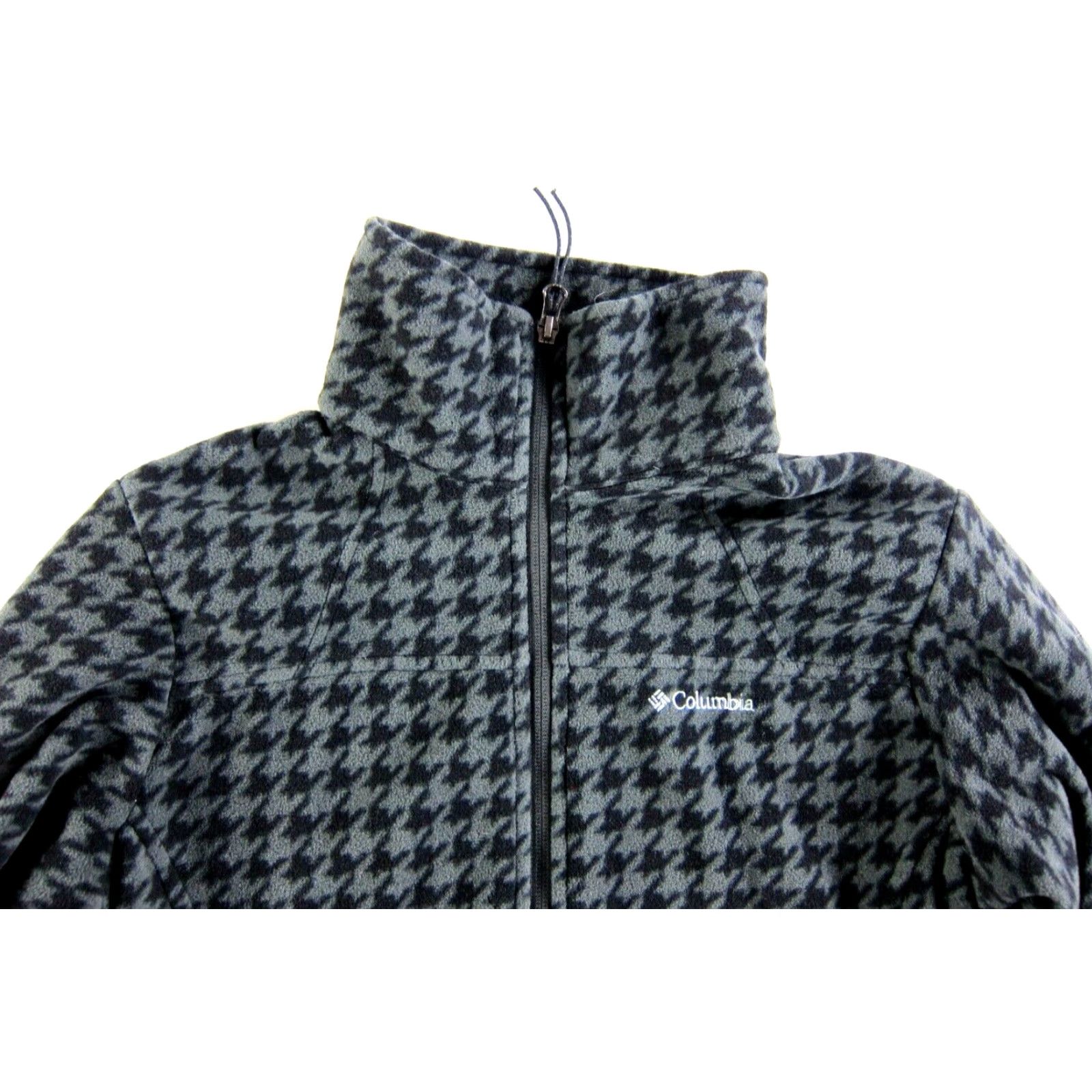 Vintage Columbia Jacket Women M Windbreaker Full Zip Fleece Plaid Gray White? Size M / US 6-8 / IT 42-44 - 3 Thumbnail