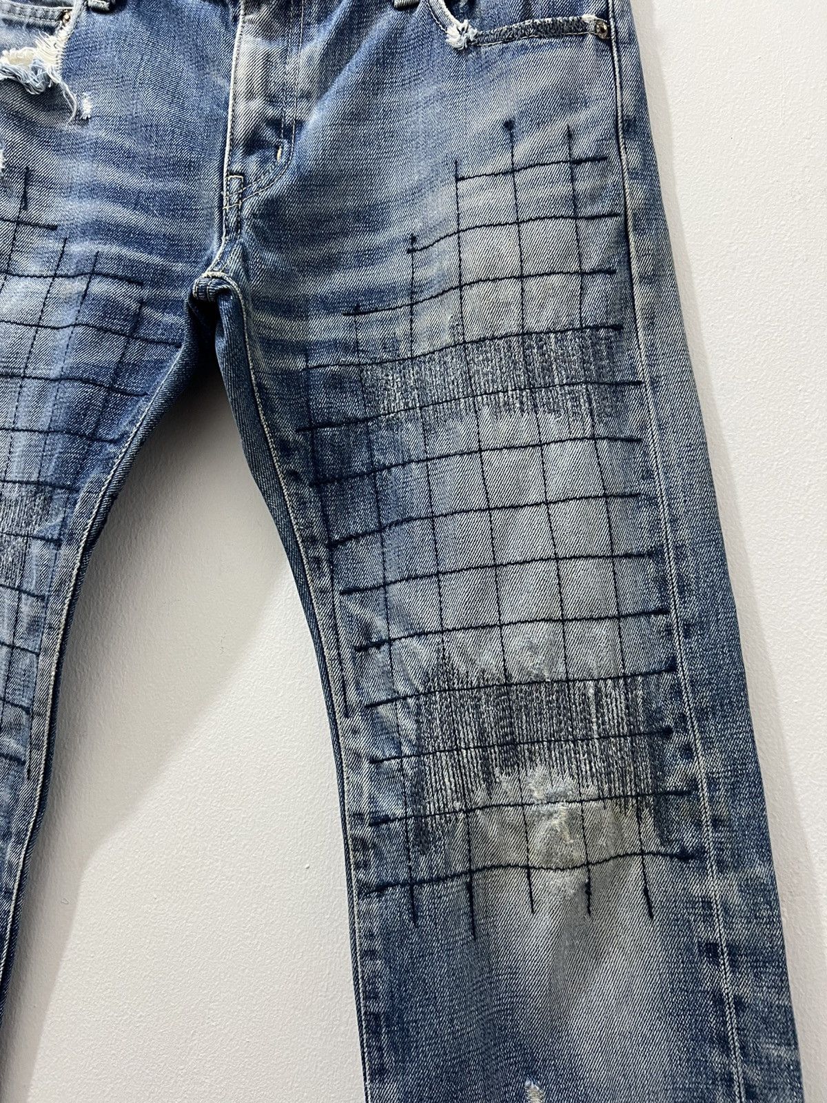 Neighborhood Neighborhood - Lot 08EX Grid Narrow Savage Denim Jeans Size US 34 / EU 50 - 5 Thumbnail