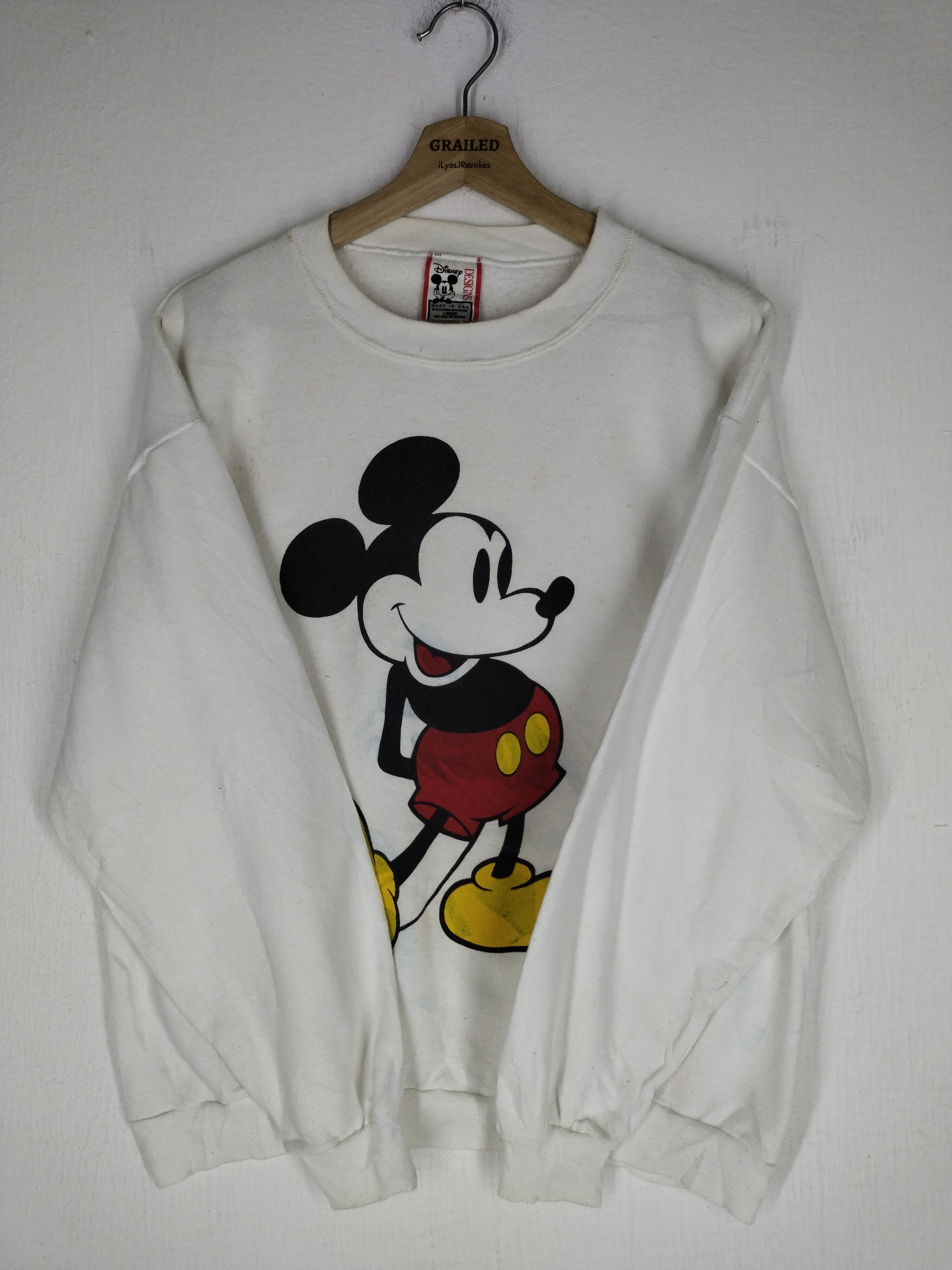 Cartoon Network 🔥 Vtg Mickey Mouse Yellow Shoe Sweatshirt Size US L / EU 52-54 / 3 - 3 Thumbnail