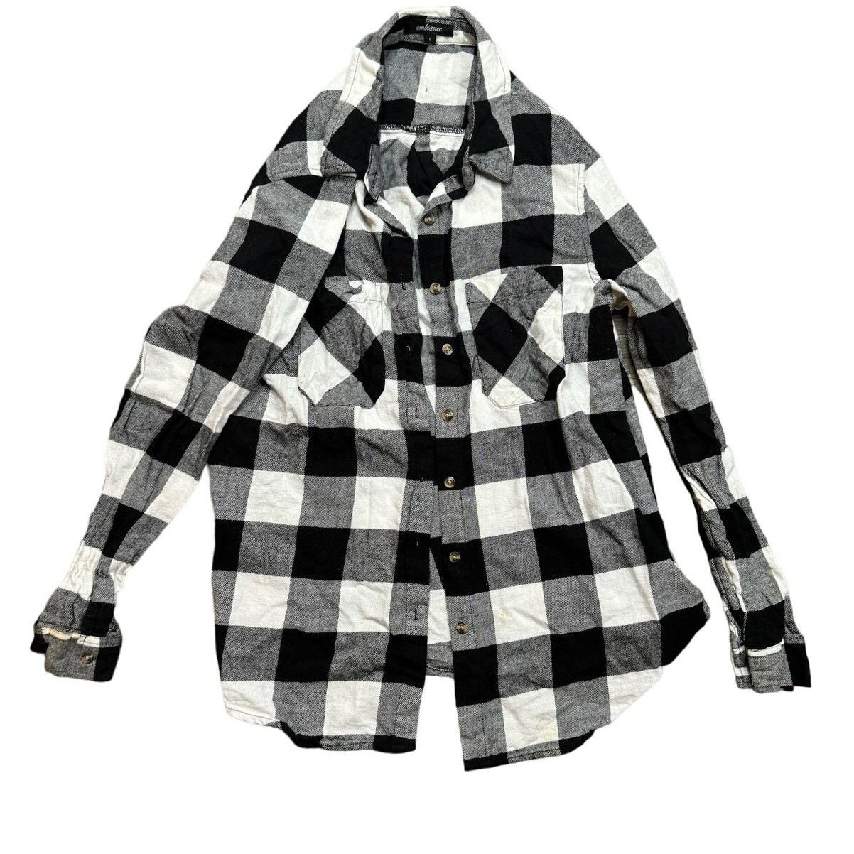 Other Women's Ambiance Black White Plaid Jacket Shirt Shacket Size L / US 10 / IT 46 - 1 Thumbnail