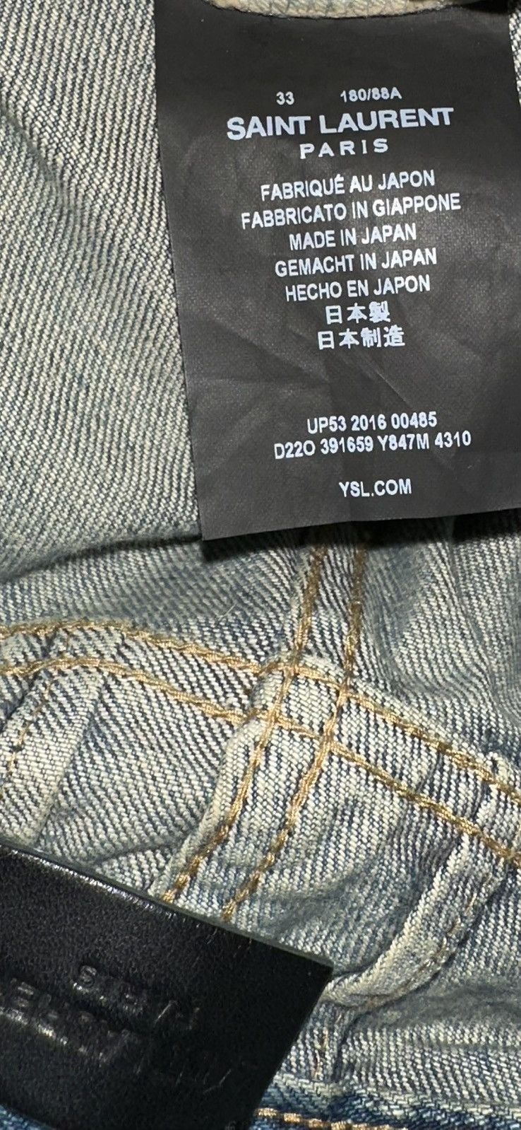 Hedi Slimane × Saint Laurent Paris Heidi SLP D02 Crash Denim 33
