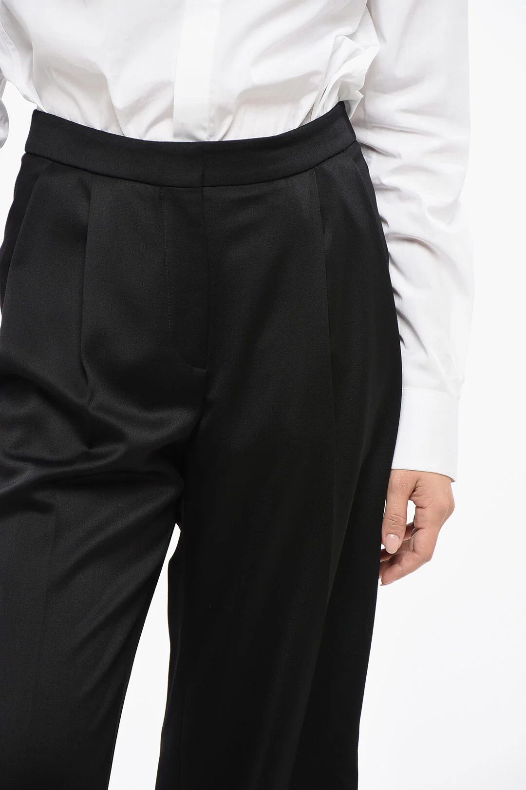 Givenchy og1mm0326 Wool Palazzo Pant in Black Size 28" / US 6 / IT 42 - 3 Thumbnail