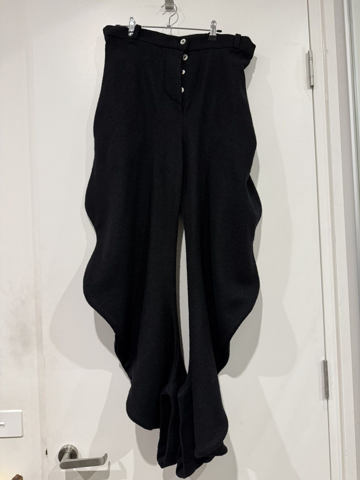 Jordan Arthur Smith Wool Black Reversible Bubble Pants Jordan Arthur Smith Size US 32 / EU 48 - 2 Thumbnail