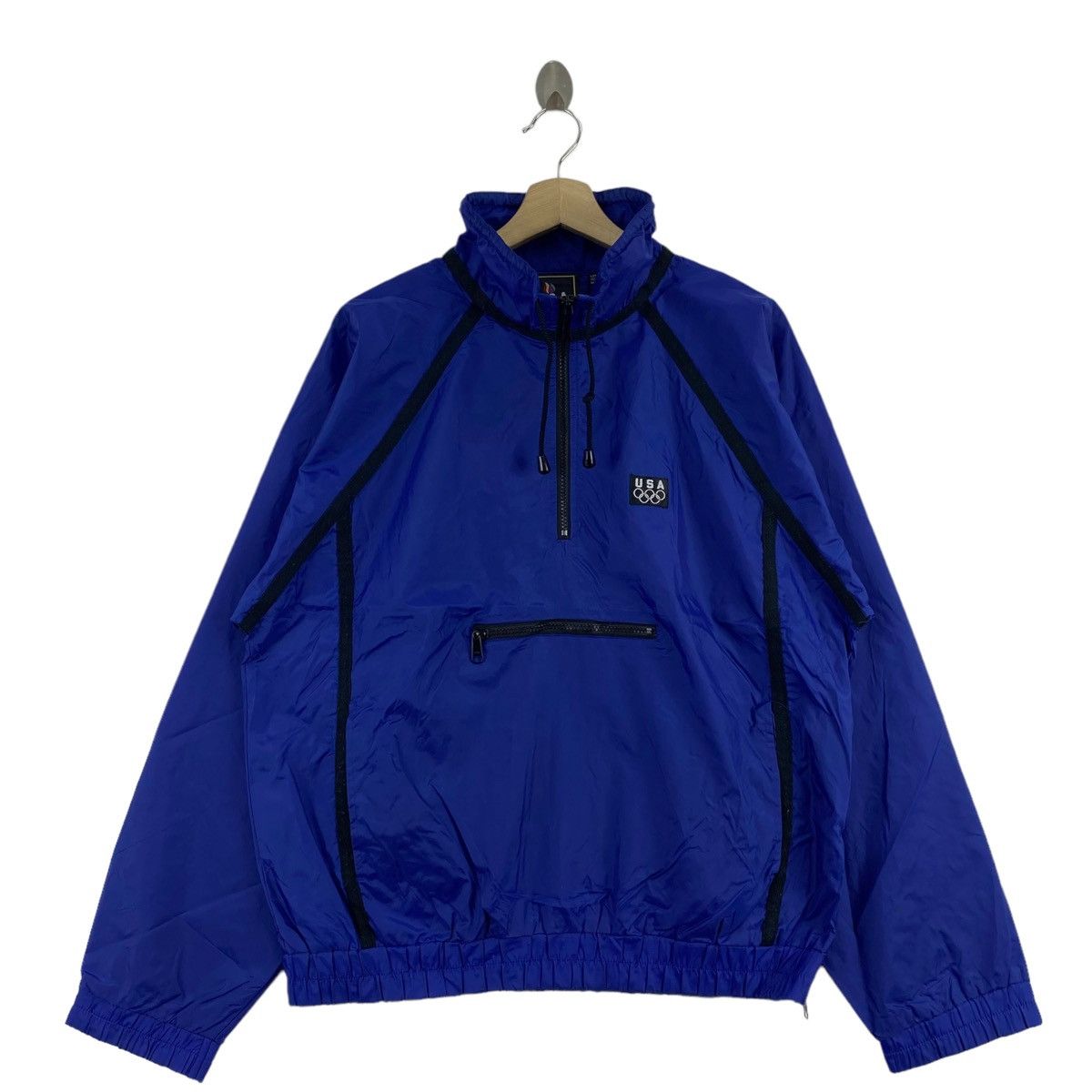 image of USA Olympics x Vintage 80's Usa Olympic Games Sports Jc Penny Anorak Fleece in Blue (Size Medium)