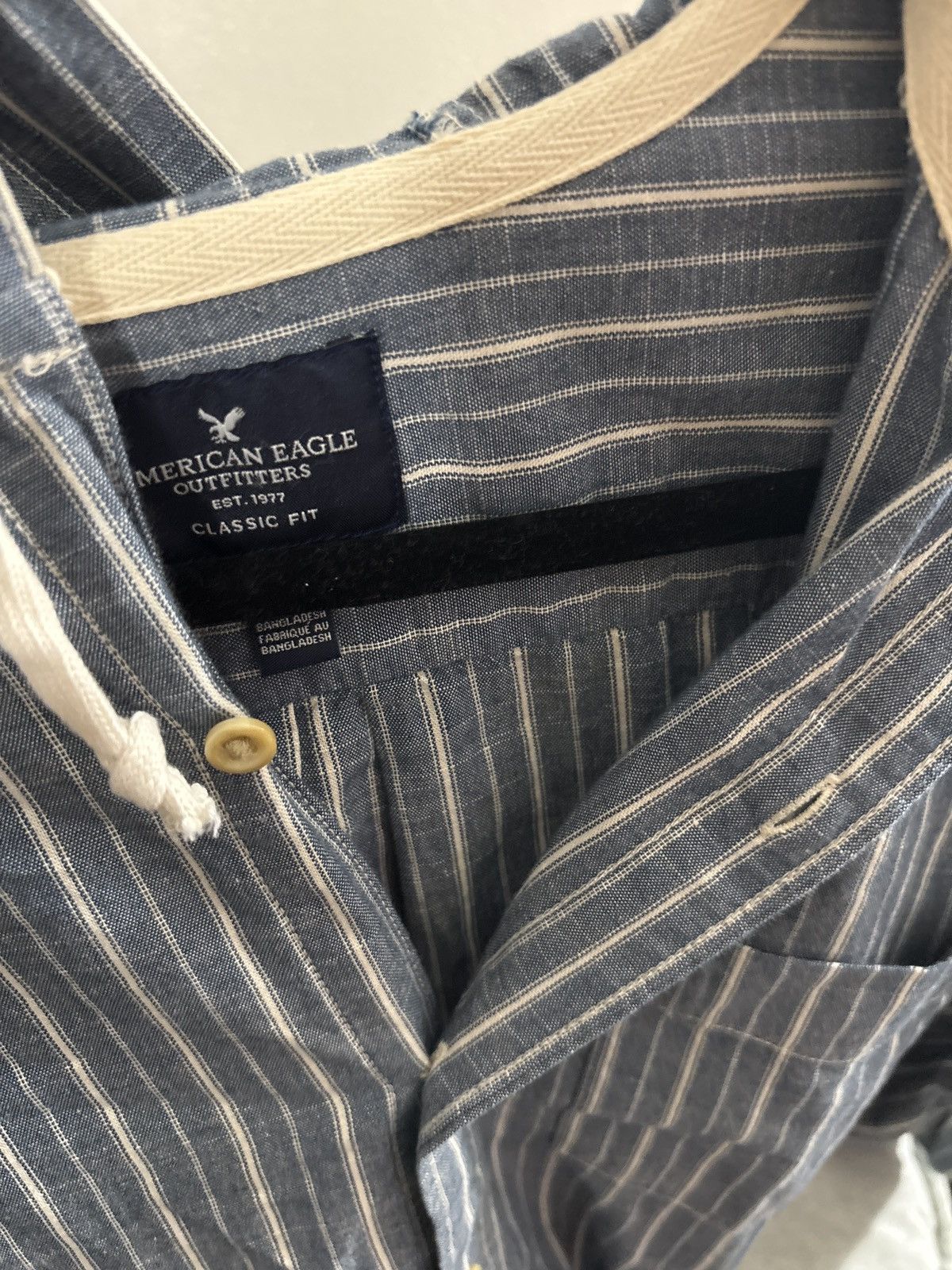 American Eagle Outfitters 📌 AE Button Up/Hoodie Hybrid Shirt 📌 Size US XXL / EU 58 / 5 - 3 Thumbnail