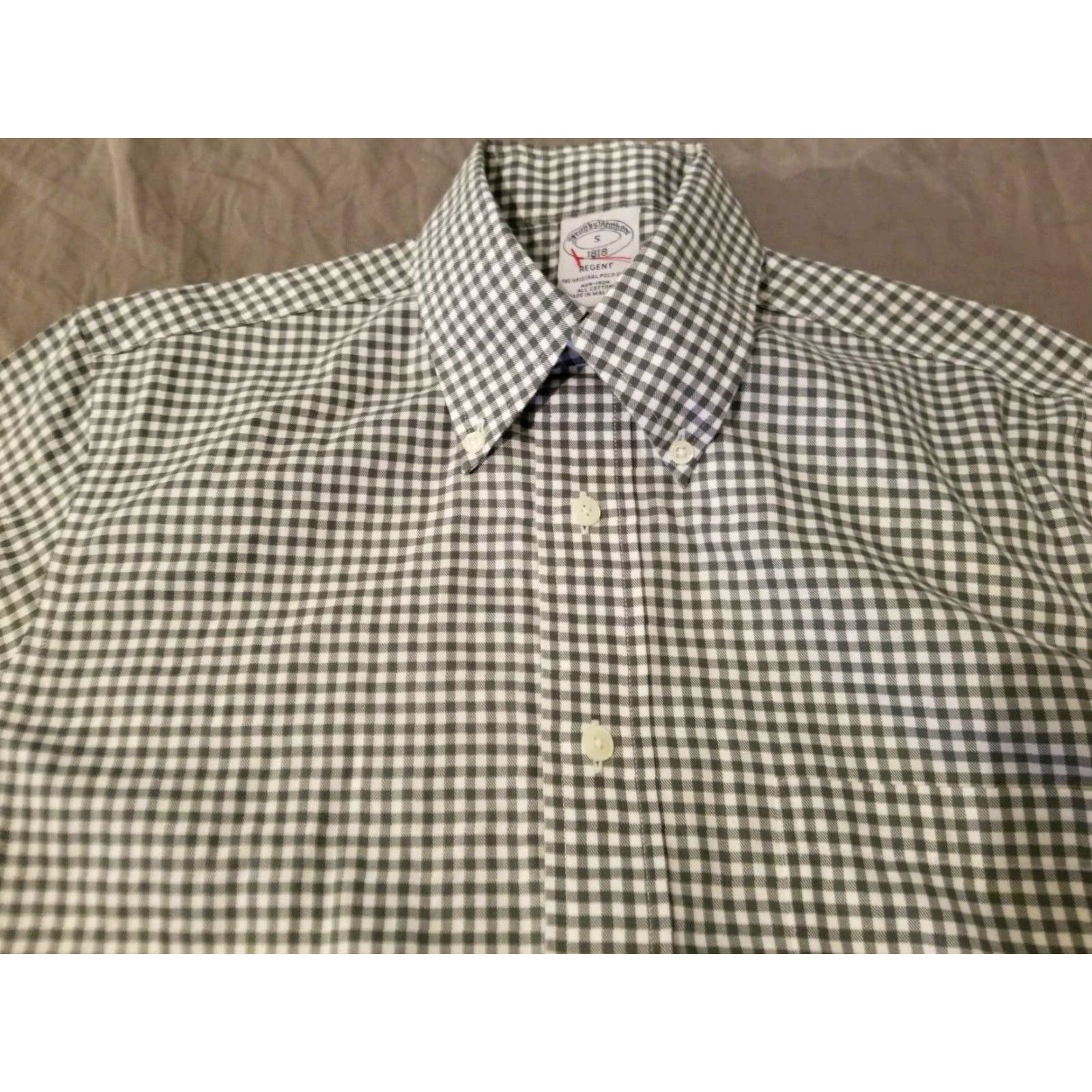 Brooks Brothers Mens Brooks Brothers Dress Shirt S Small Green Button Cotton Size 36R - 2 Thumbnail