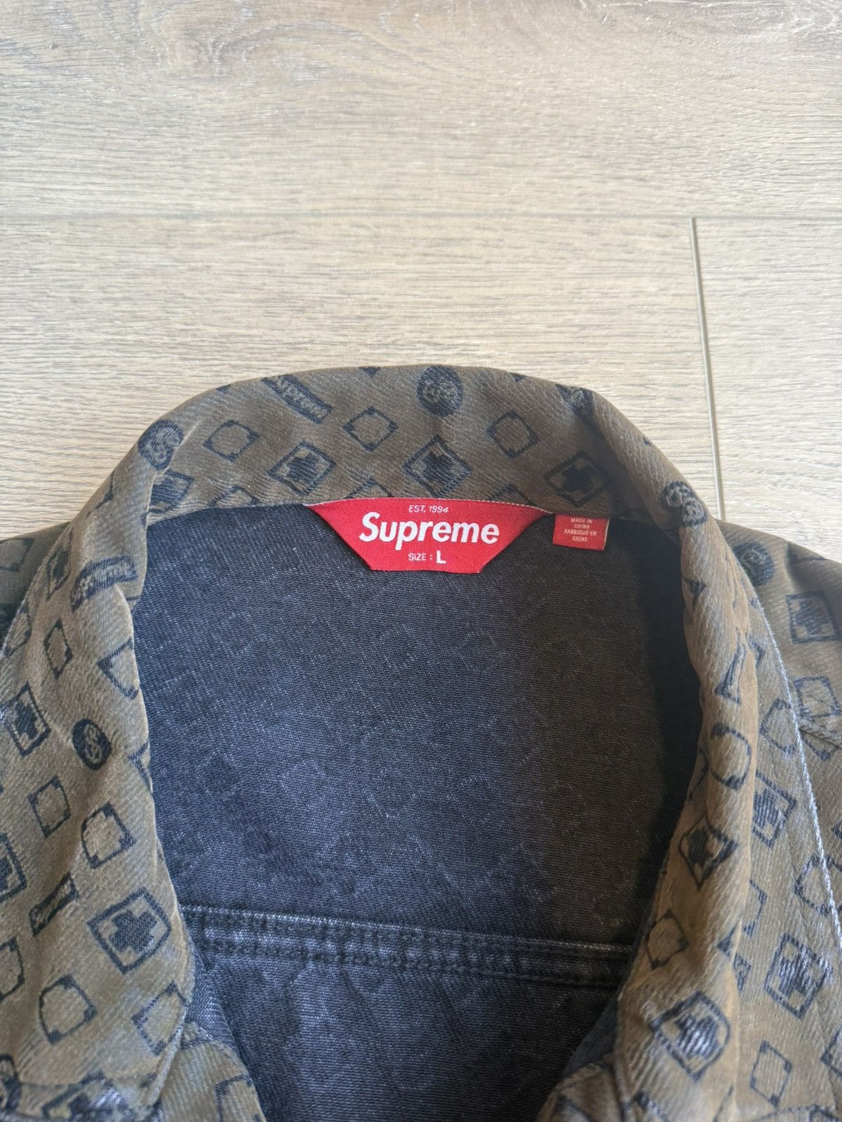 Supreme Supreme Denim Flocked Jacket Size US L / EU 52-54 / 3 - 6 Thumbnail