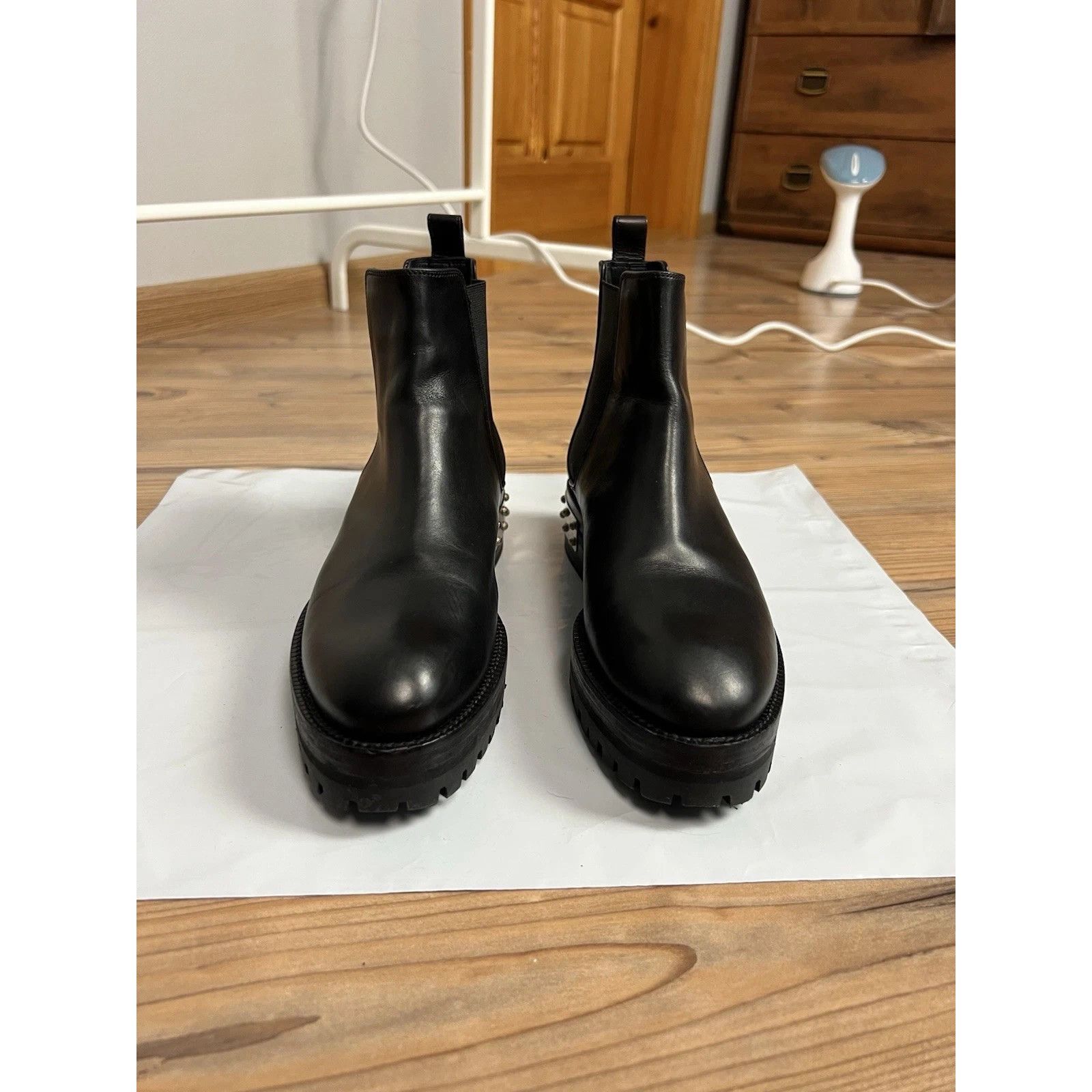 Alexander McQueen Alexander Mcqueen Hobnail Black Studded Leather Combat Ankle Size US 7 / IT 37 - 11 Thumbnail