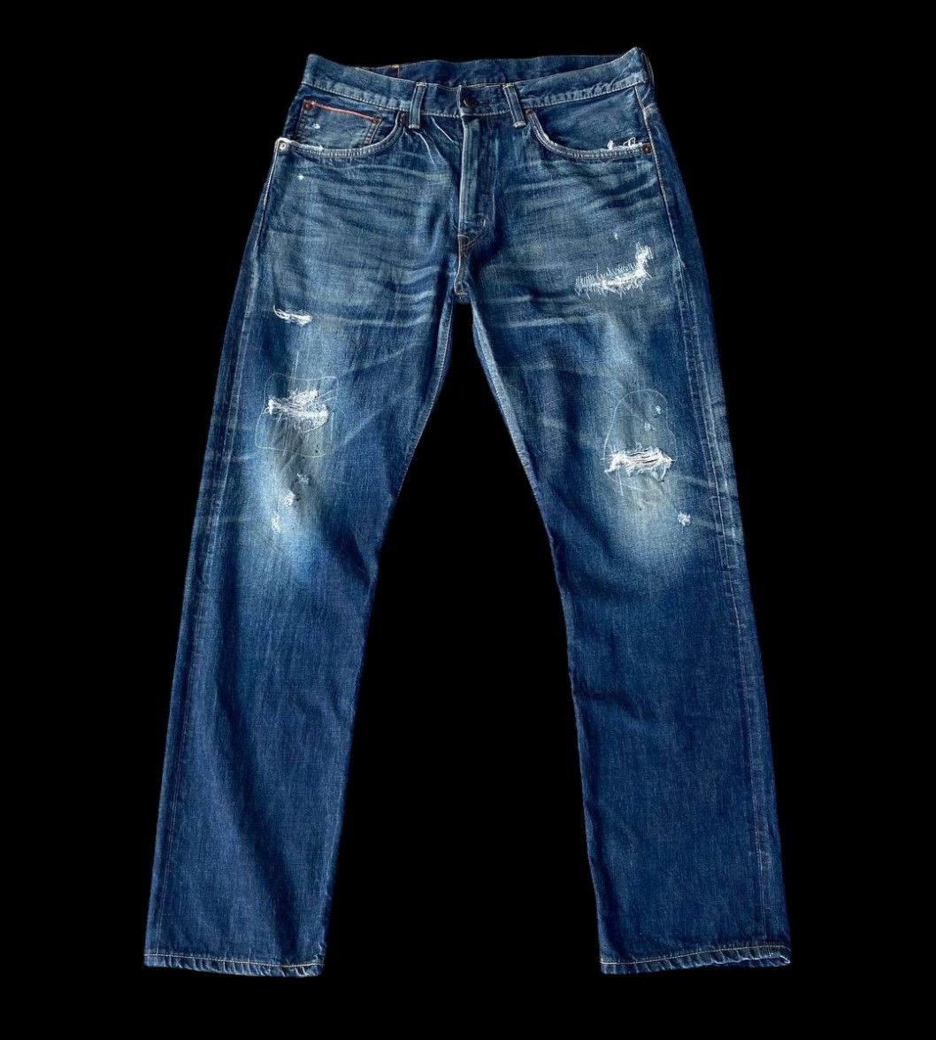Edwin × Vintage VINTAGE EDWIN REDLINE LOT505 DISTRESSED DENIM BJ6-16 Size US 34 / EU 50 - 1 Thumbnail