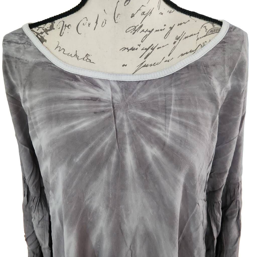 Chaser Brand Chaser Ladies Size Medium Gray Tie Dye Long Bell Sleeve Silk Size M / US 6-8 / IT 42-44 - 4 Thumbnail