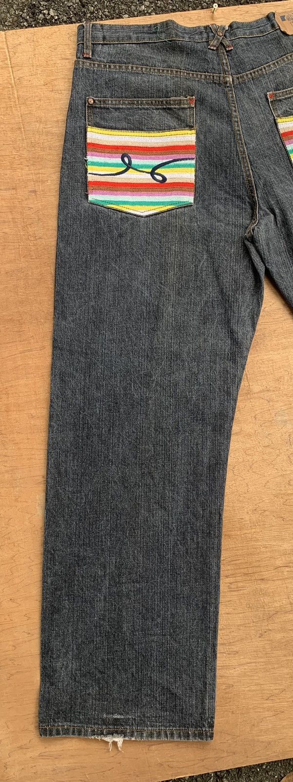 Vintage L.R.G Hip Hop Make Jeans Not War Baggy Denim Pants Size US 38 / EU 54 - 15 Thumbnail
