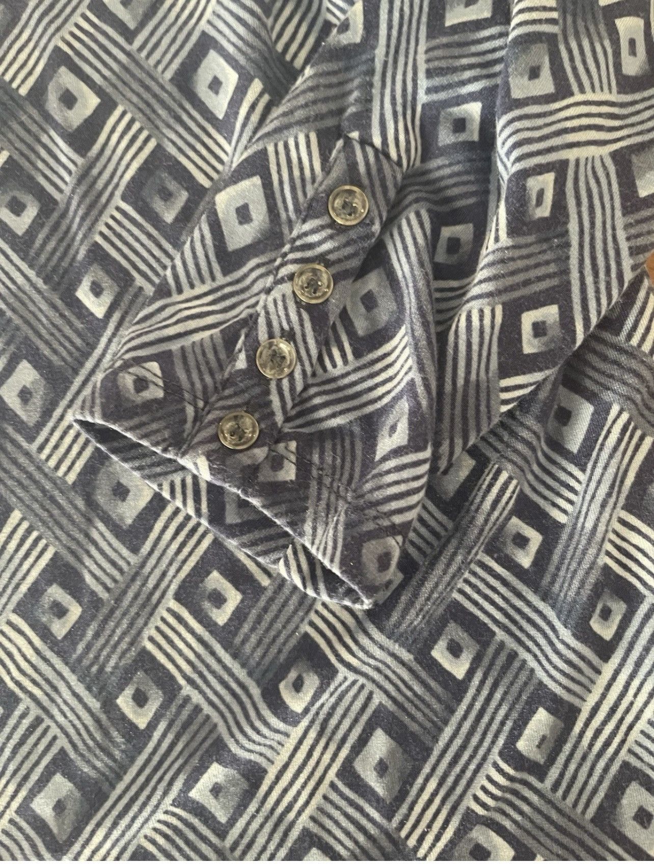 J.McLaughlin J.McLaughlin Women’s Blue Geometric Long Sleeve Blouse L Size L / US 10 / IT 46 - 3 Thumbnail