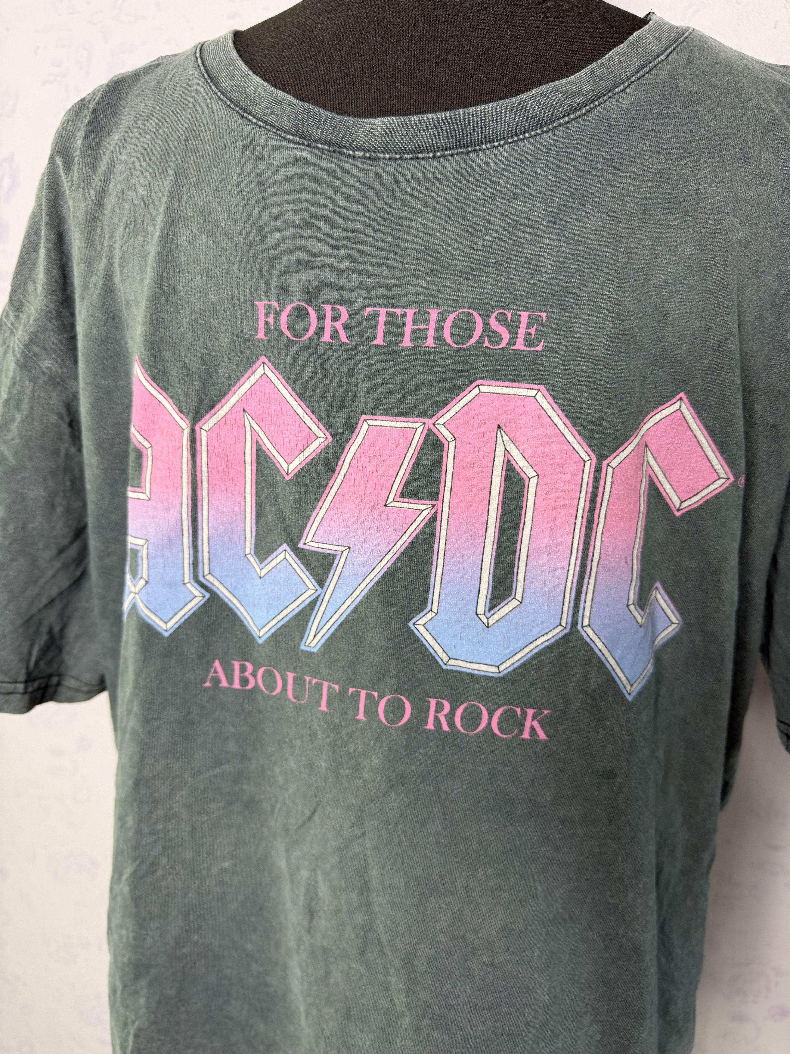 AC/DC AC/DC Band Tee / Washed Green / Vintage Style / Size XL Size US M / EU 48-50 / 2 - 2 Thumbnail