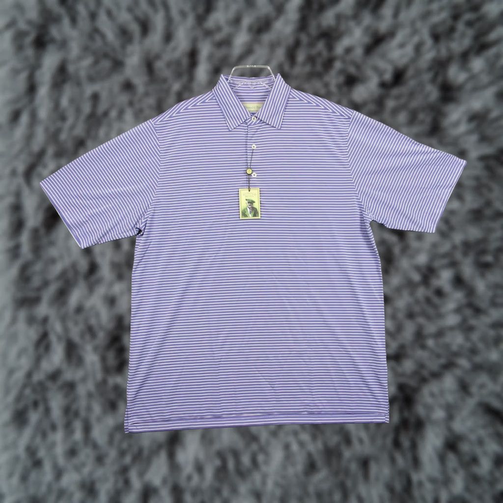 Vintage Donald Ross Polo Shirt Mens Large Purple Stripe Golf Performance DR175SC-113 Size US L / EU 52-54 / 3 - 1 Thumbnail