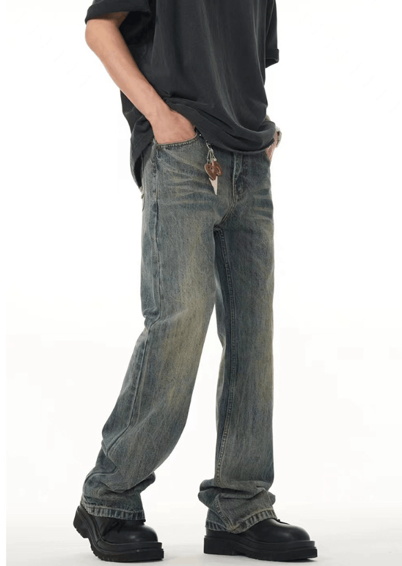 Vintage Men's flared washed distressed blue jeans Size US 32 / EU 48 - 3 Thumbnail