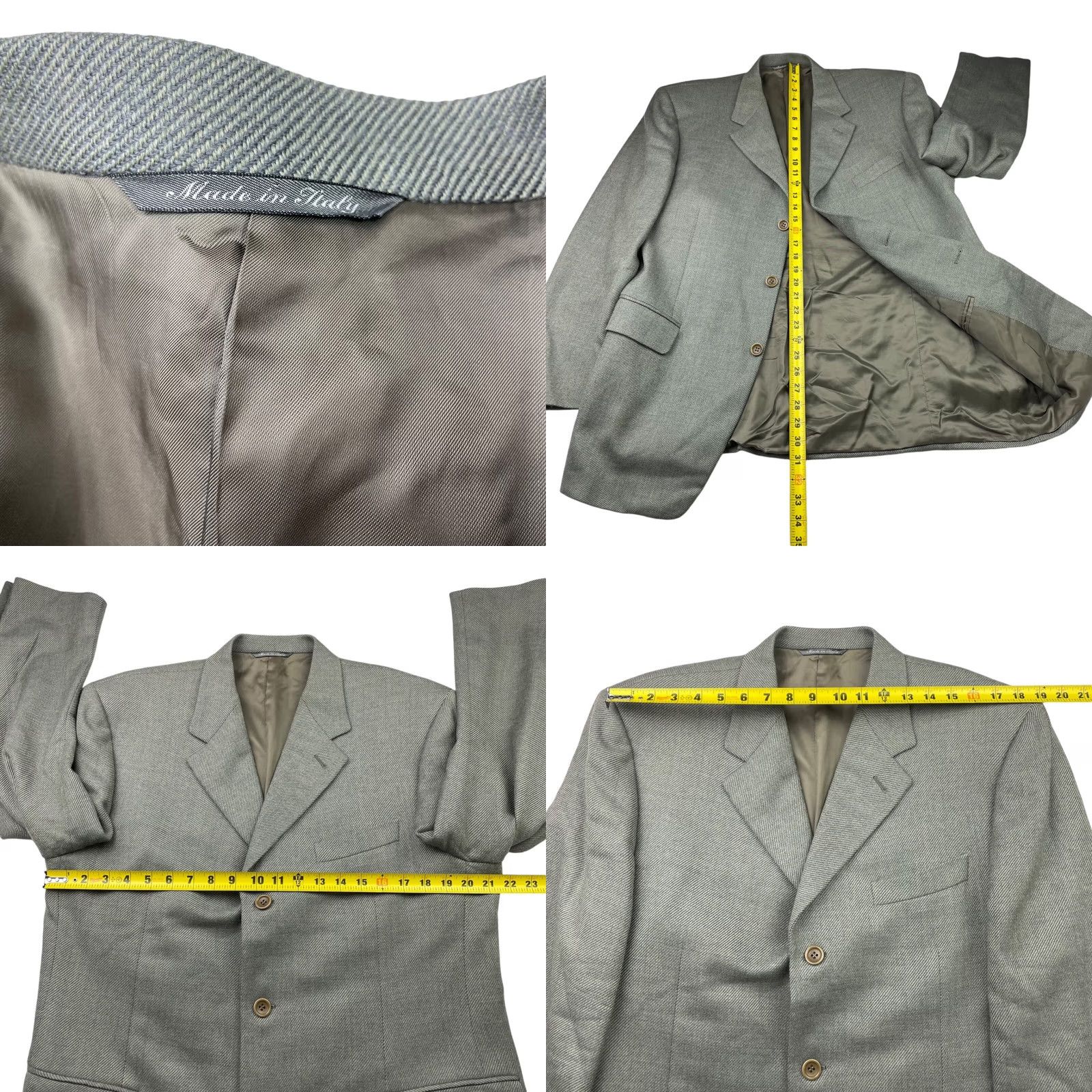 Canali Canali Blazer Men's Flannel Tweed Green/Gray 42R US Italy Wool Size 42R - 8 Thumbnail