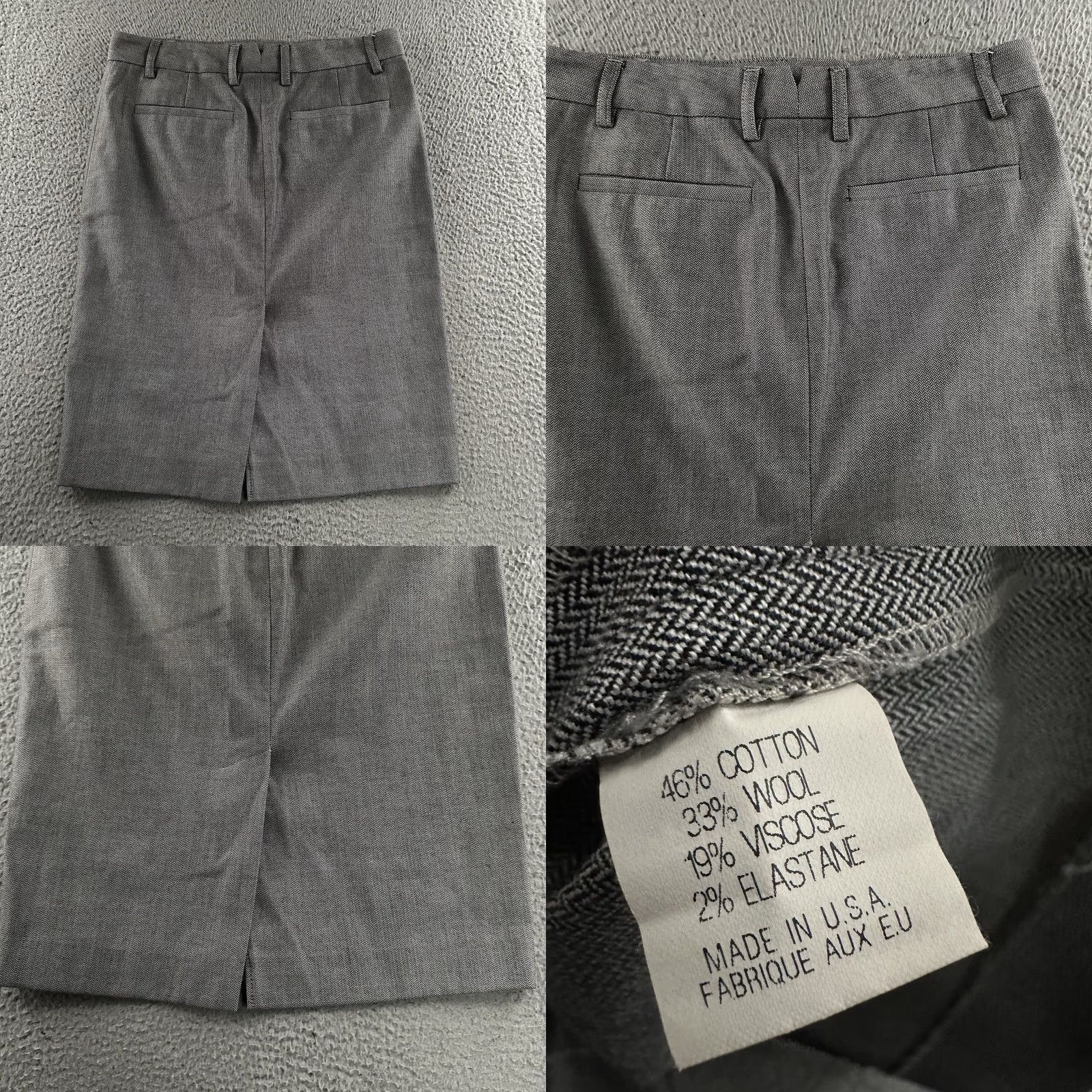 Theory Theory Skirt Women Gray 0 Wool Blend Knee Length Pencil Straight USA Made Size 25" / US 0 / IT 36 - 8 Thumbnail
