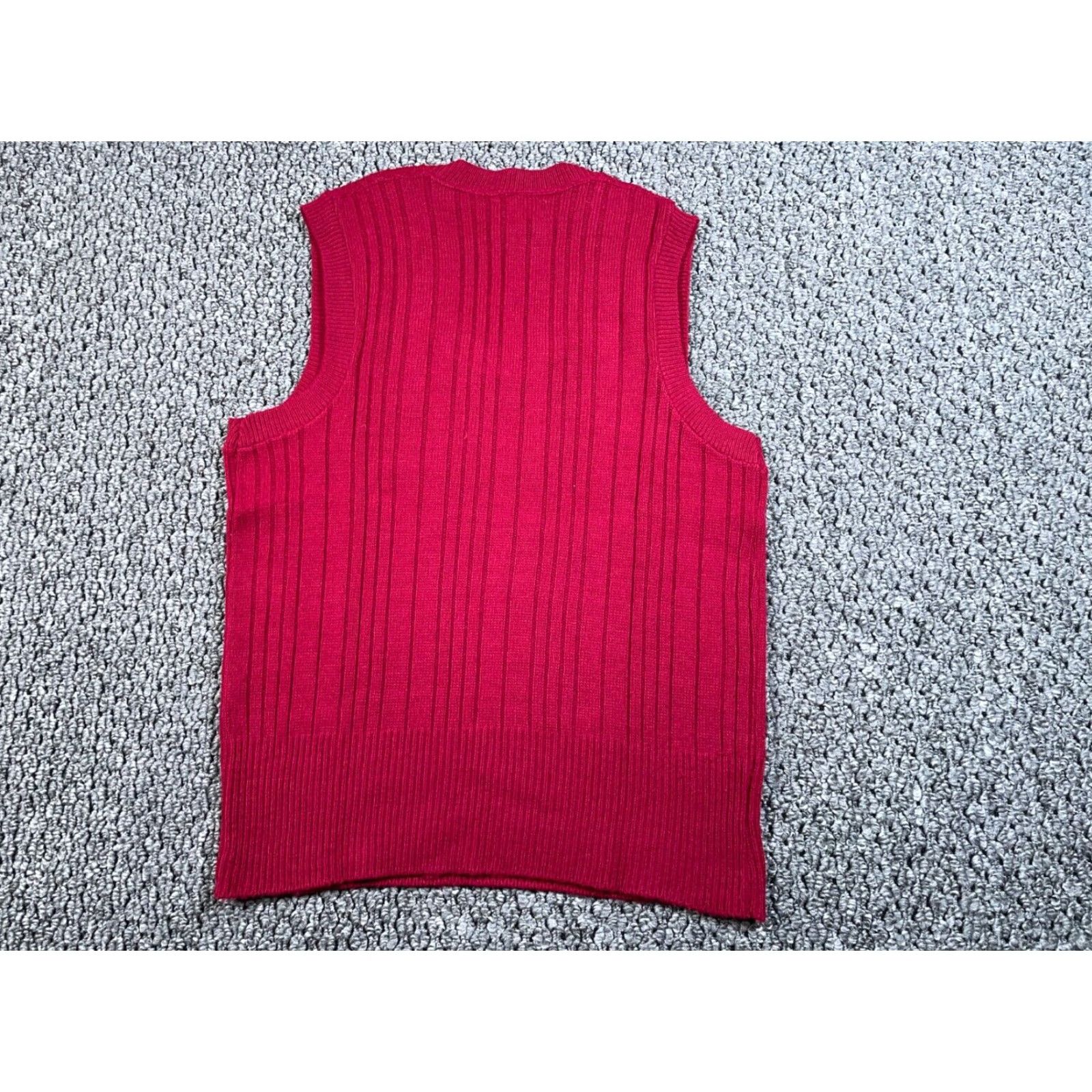 McGregor VINTAGE McGregor Sweater Vest Shirt Adult Medium Red U-Neck Pullover Knit USA Tag 70s 80s Retro Mens Size US M / EU 48-50 / 2 - 2 Thumbnail