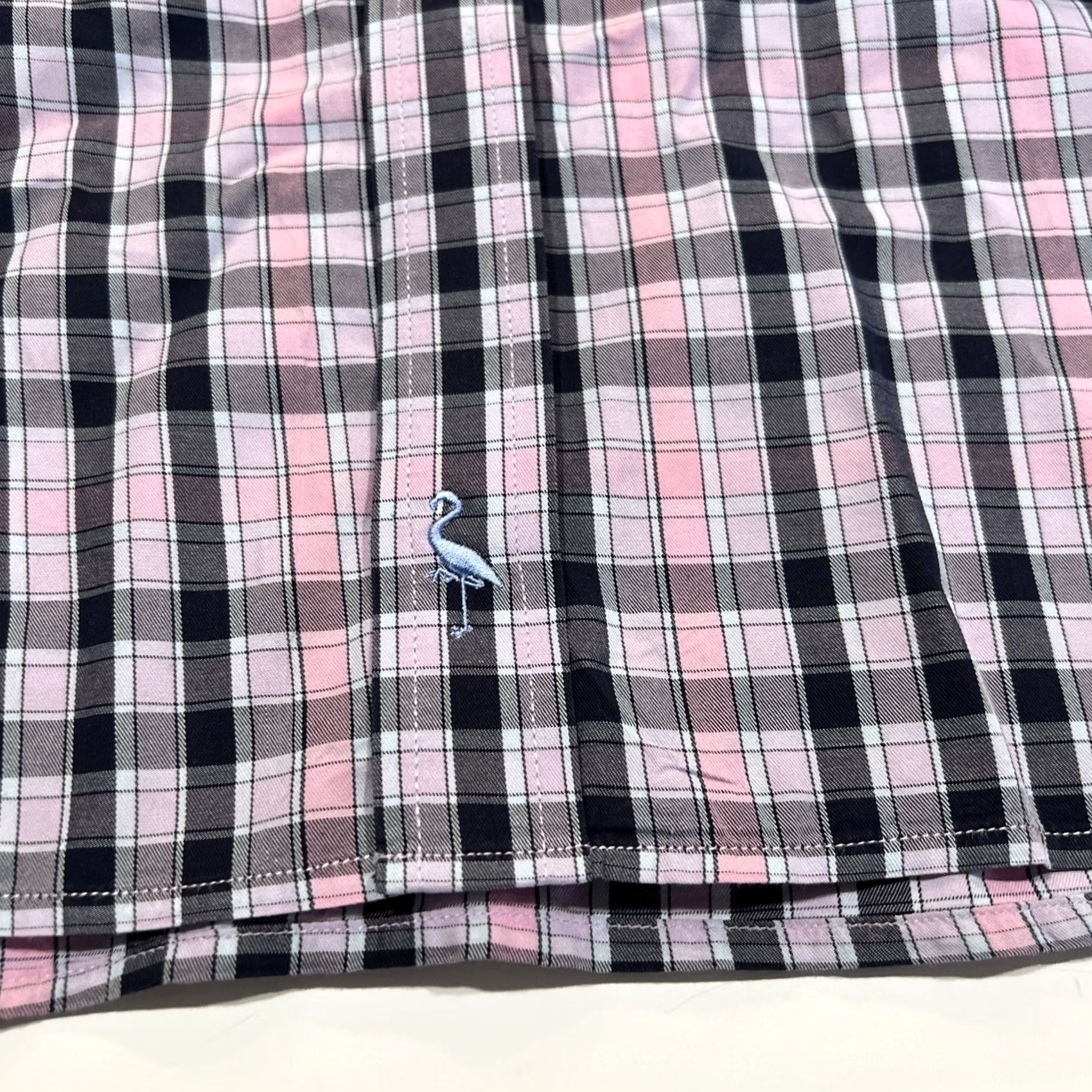 Tailorbyrd Tailorbyrd Shirt Men XXL Button-Down Long Sleeve Plaid Pink Black Check Size US XL / EU 56 / 4 - 5 Thumbnail